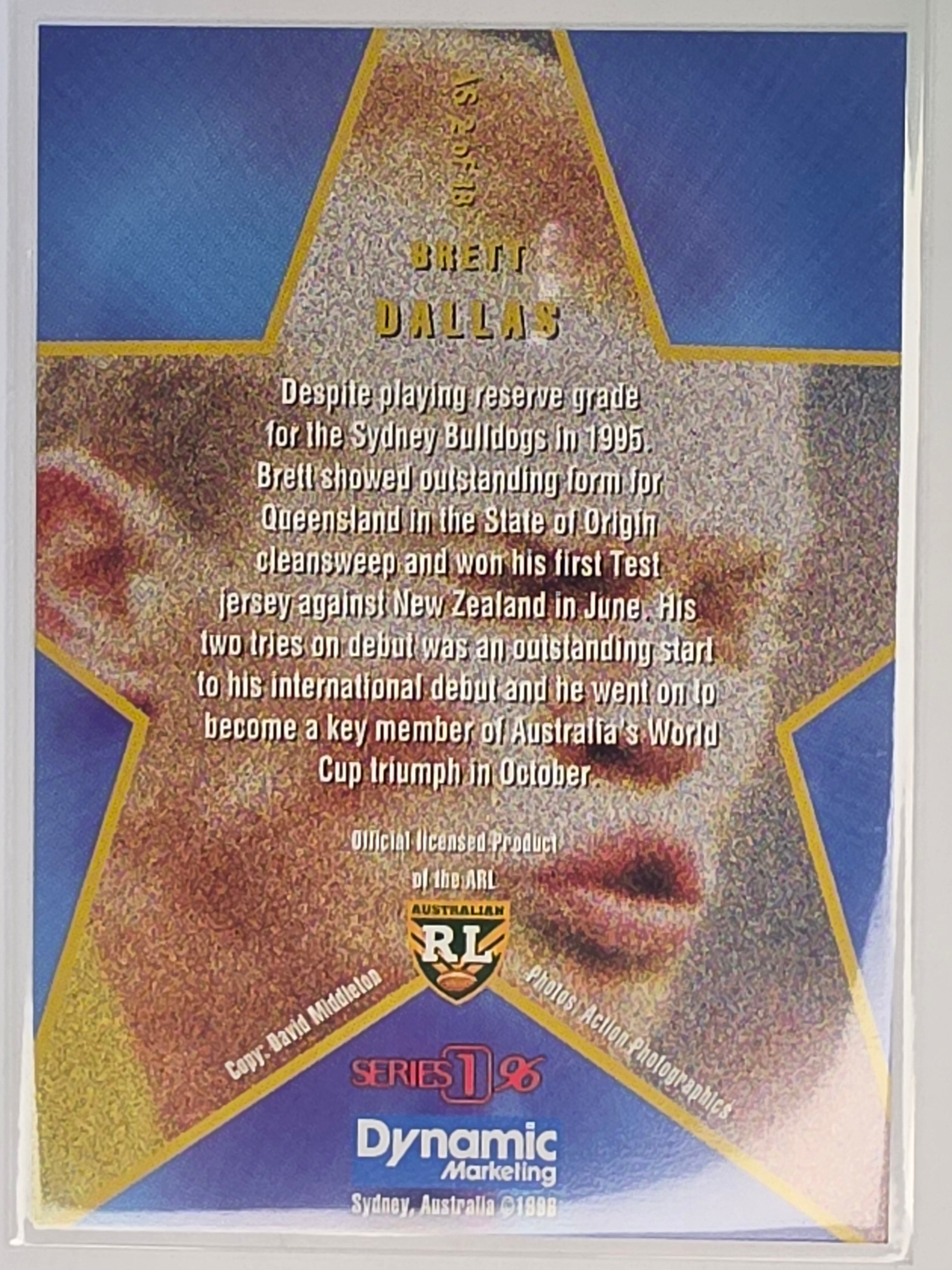 NRL 1996 Dynamic Series 1 All Star Team #AS2 Brett Dallas North Sydney Bears