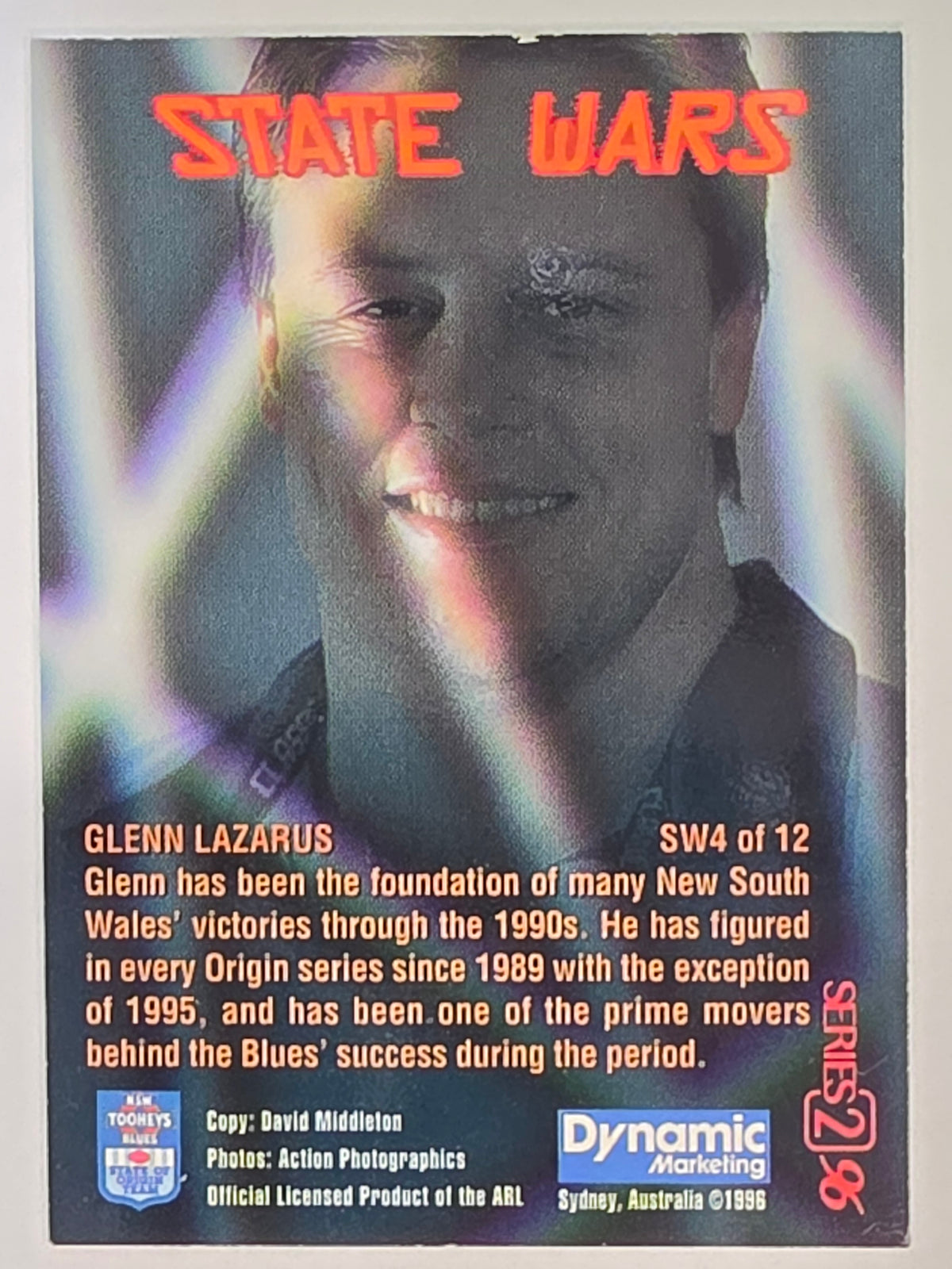 NRL 1996 Dynamic Series 2 | State Wars #SW4 Glenn Lazarus NSW Blues