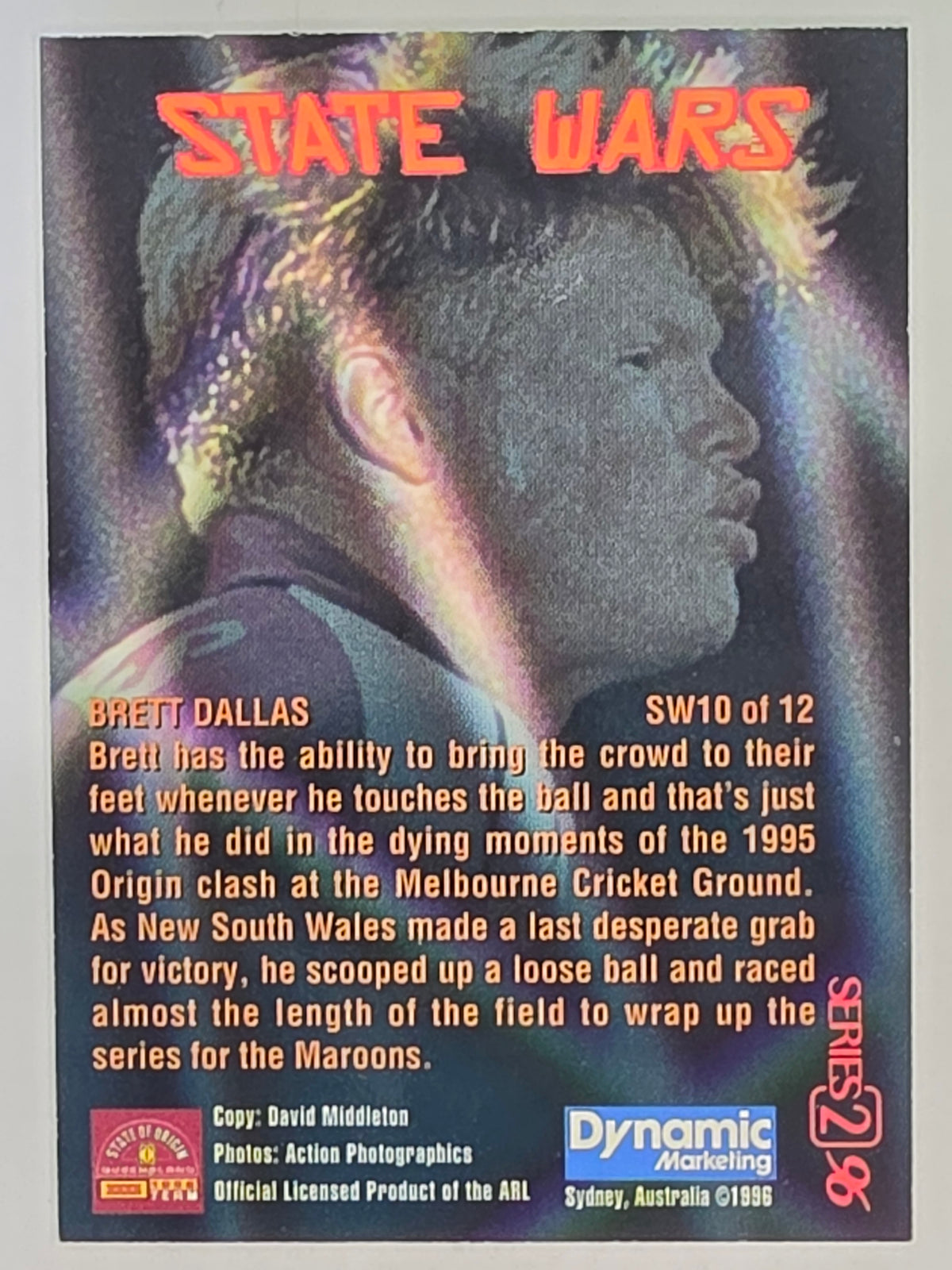 NRL 1996 Dynamic Series 2 | State Wars #SW10 Brett Dallas QLD Maroons