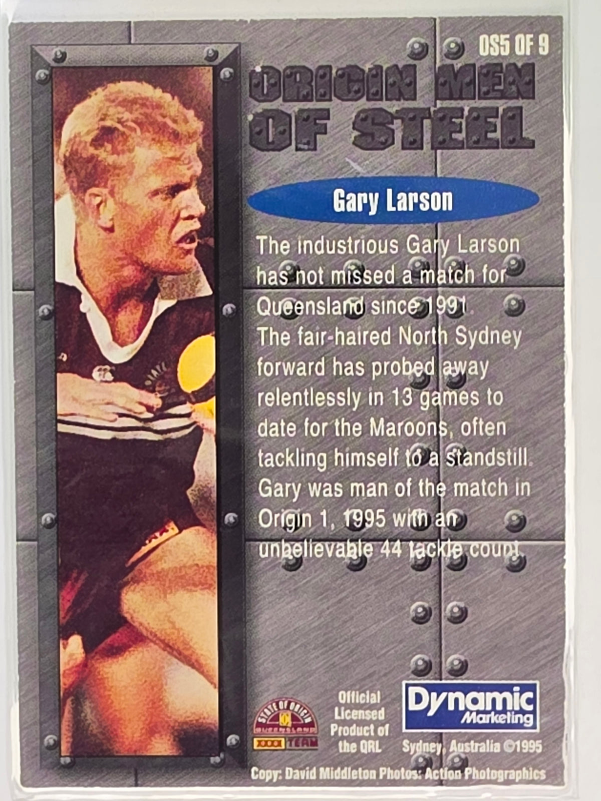 1995 Dynamic NRL Series 2 | Origin Men of Steel #OS5 Gary Larson QLD Maroons