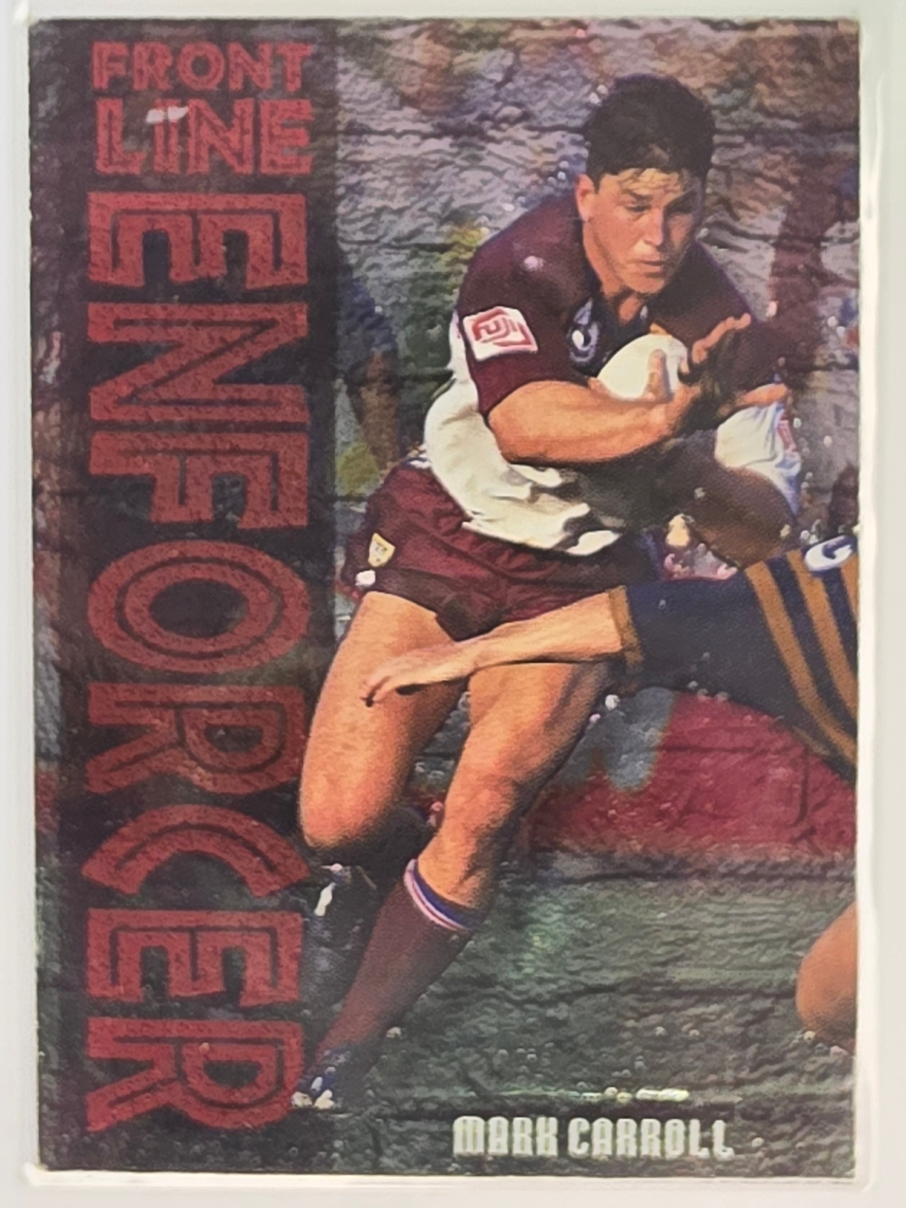 1995 Dynamic NRL Series 2 | Front Line Enforcers #FE3 Mark Carroll Manly Warringah Sea Eagles (Slight Damage)