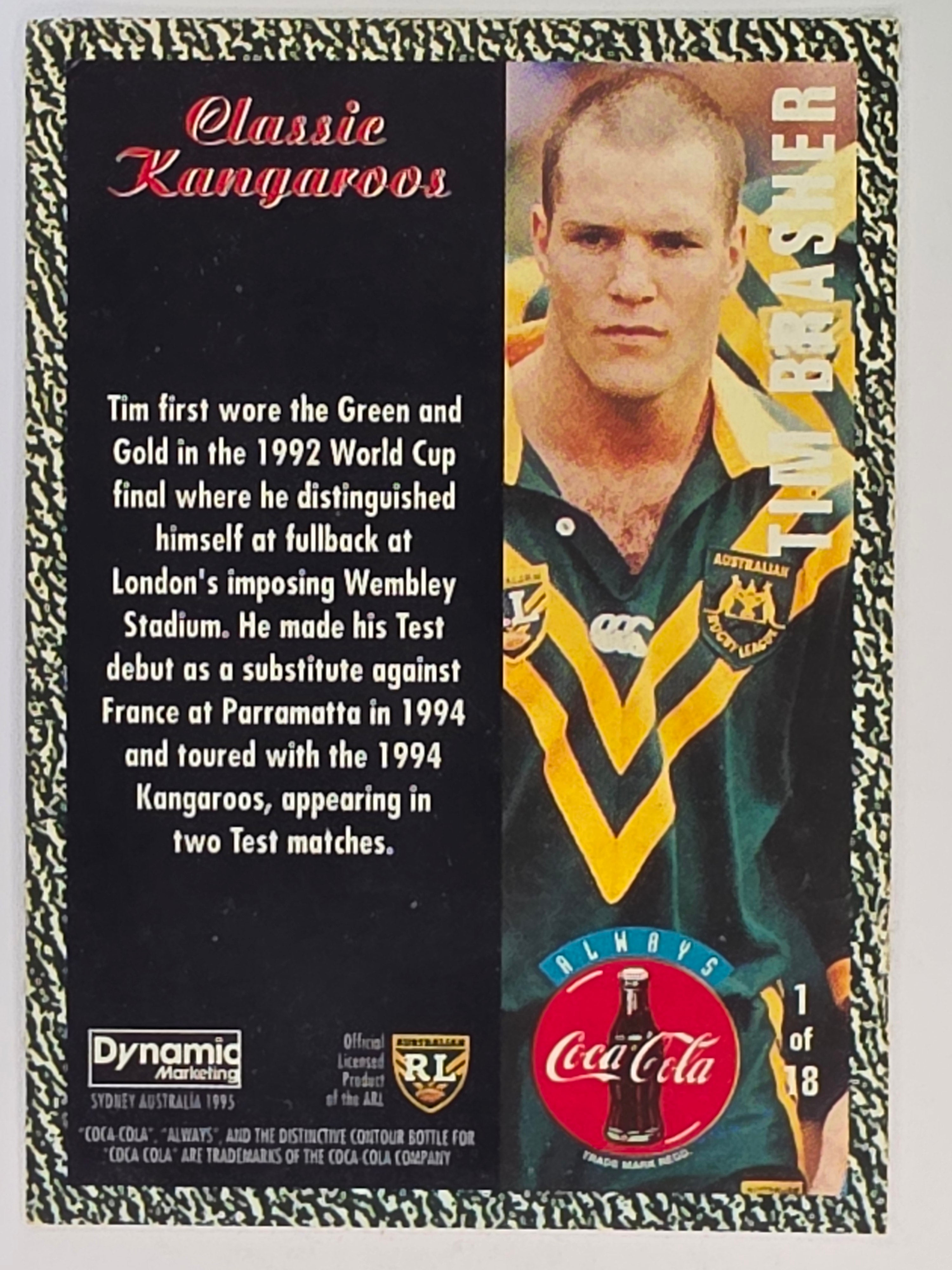 1995 Dynamic Coca Cola Classic Kangaroos #1 Tim Brasher Australian Kangaroos