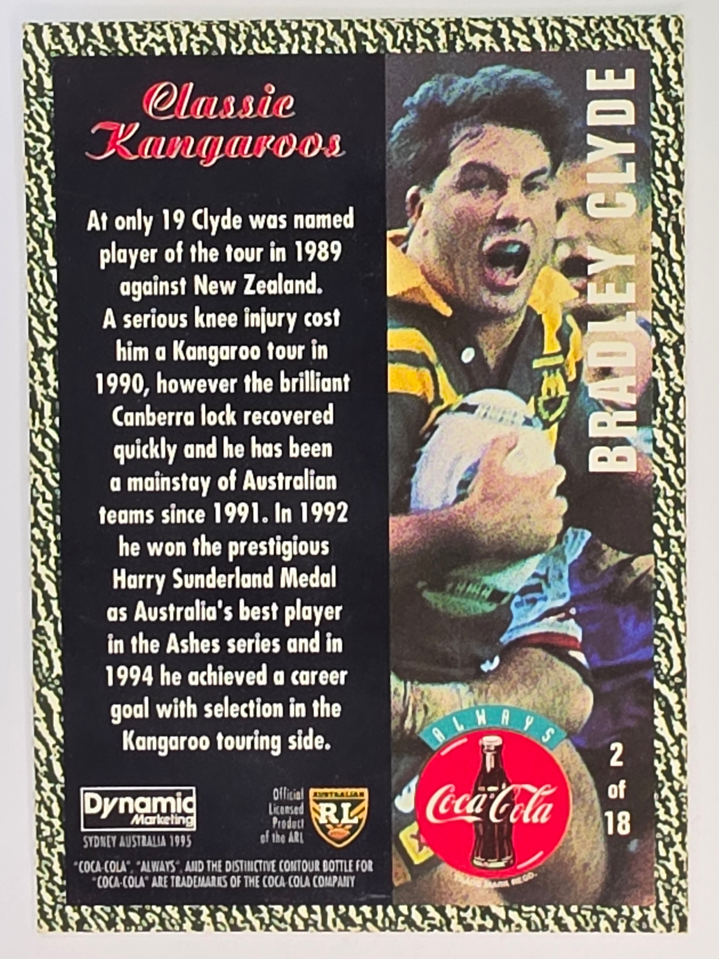 1995 Dynamic Coca Cola Classic Kangaroos #2 Bradley Clyde Australian Kangaroos
