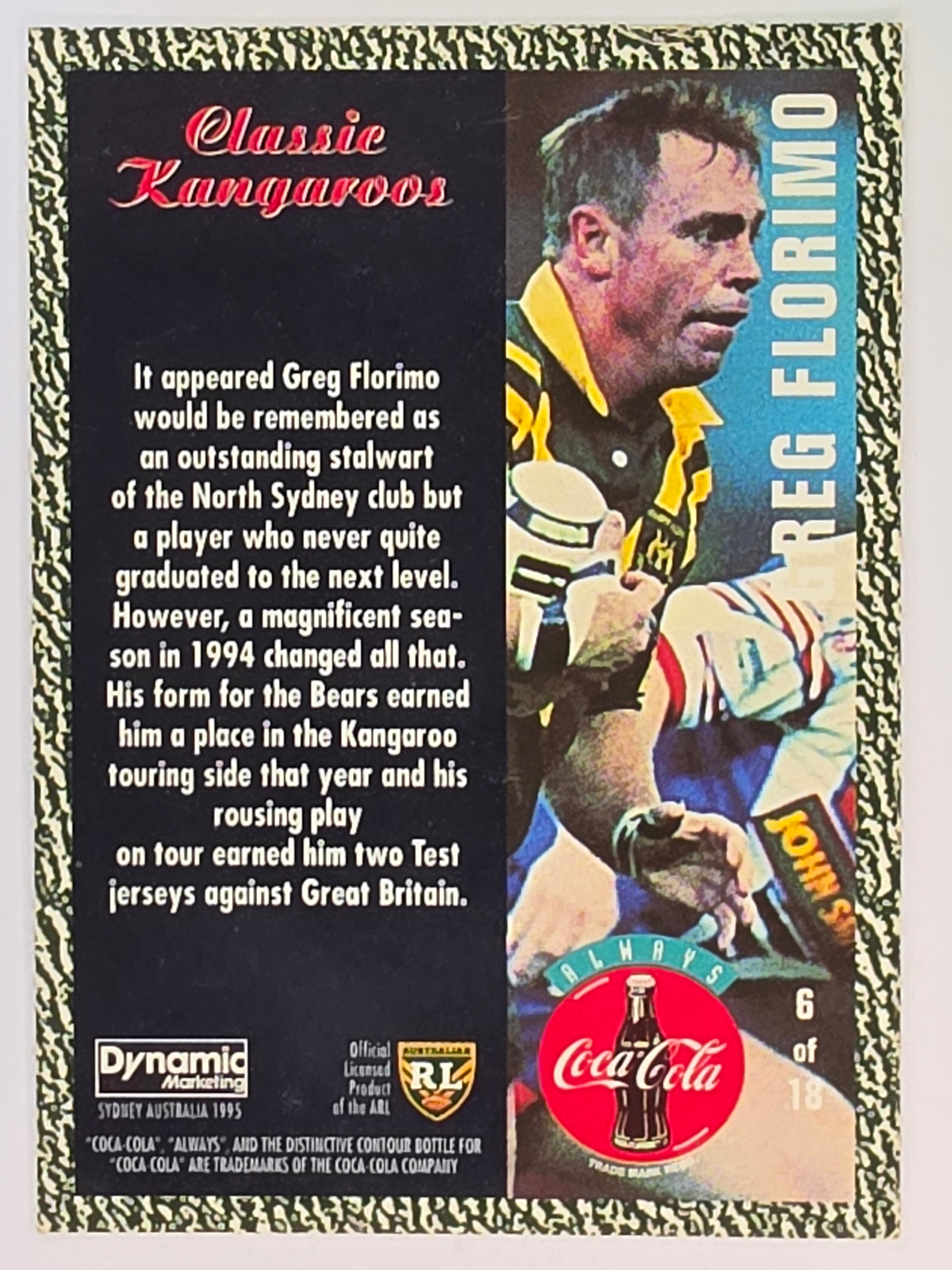 1995 Dynamic Coca Cola Classic Kangaroos #6 Greg Florimo Australian Kangaroos