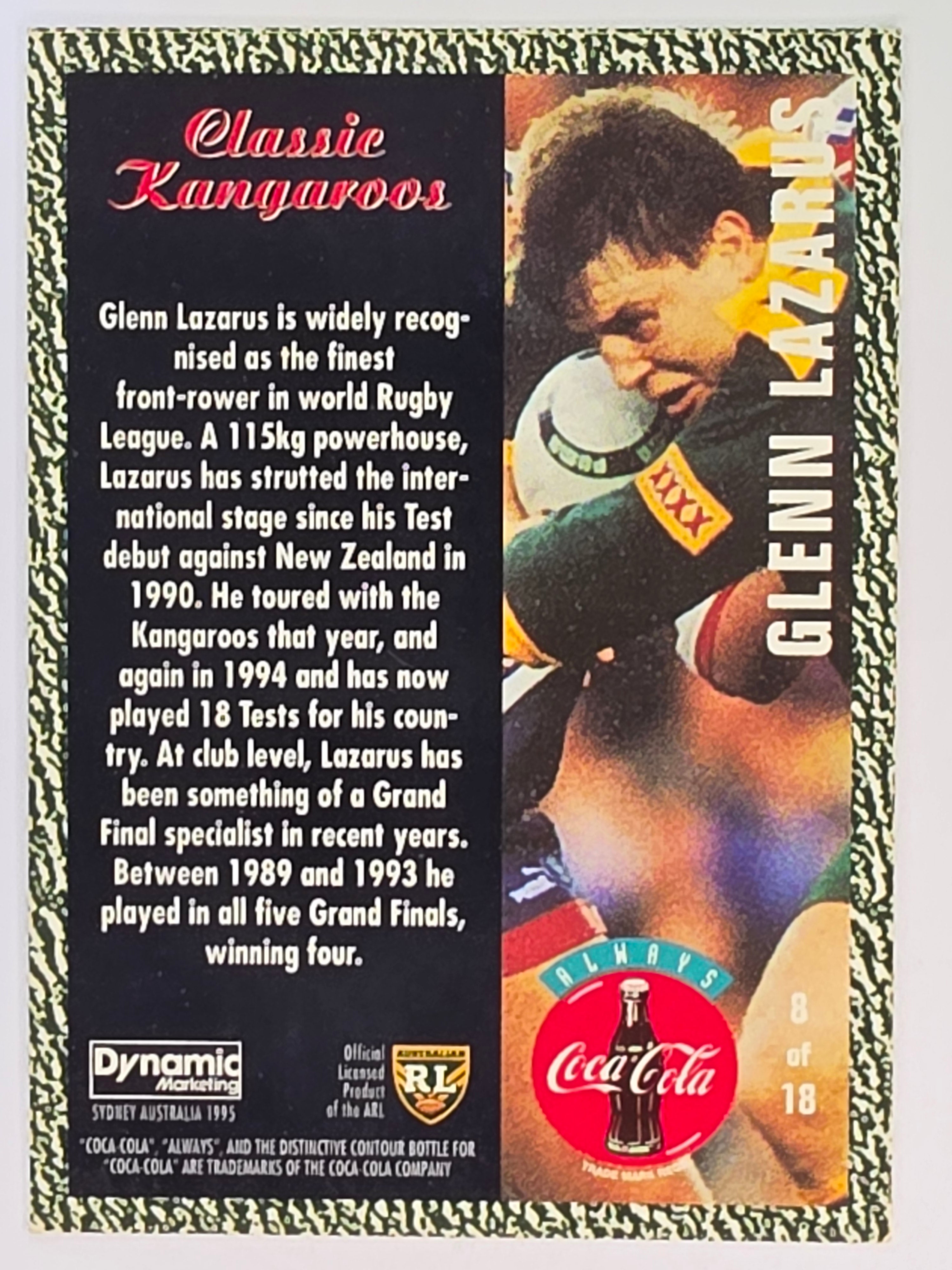 1995 Dynamic Coca Cola Classic Kangaroos #8 Glenn Lazarus Australian Kangaroos