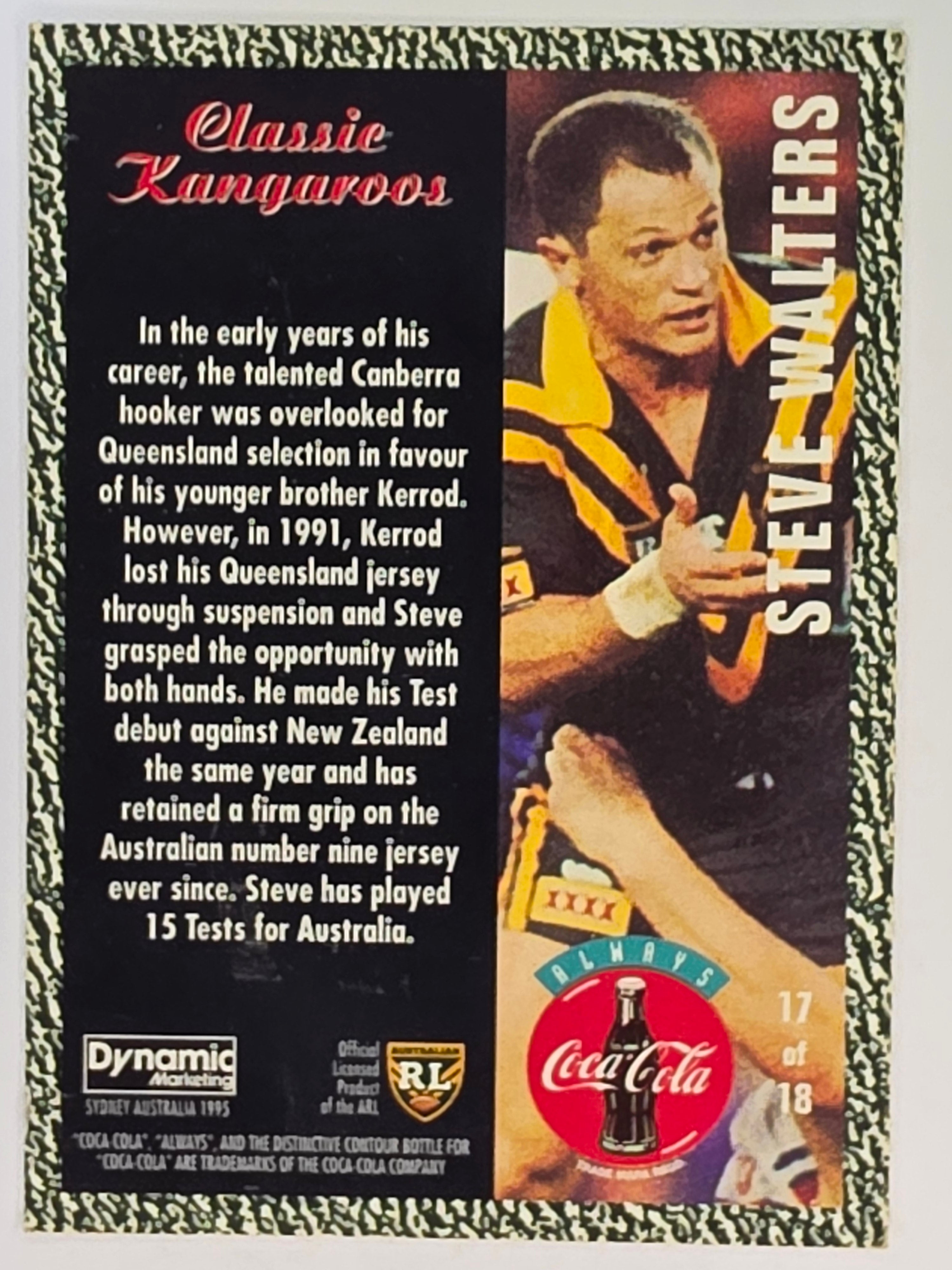 1995 Dynamic Coca Cola Classic Kangaroos #17 Steve Walters Australian Kangaroos