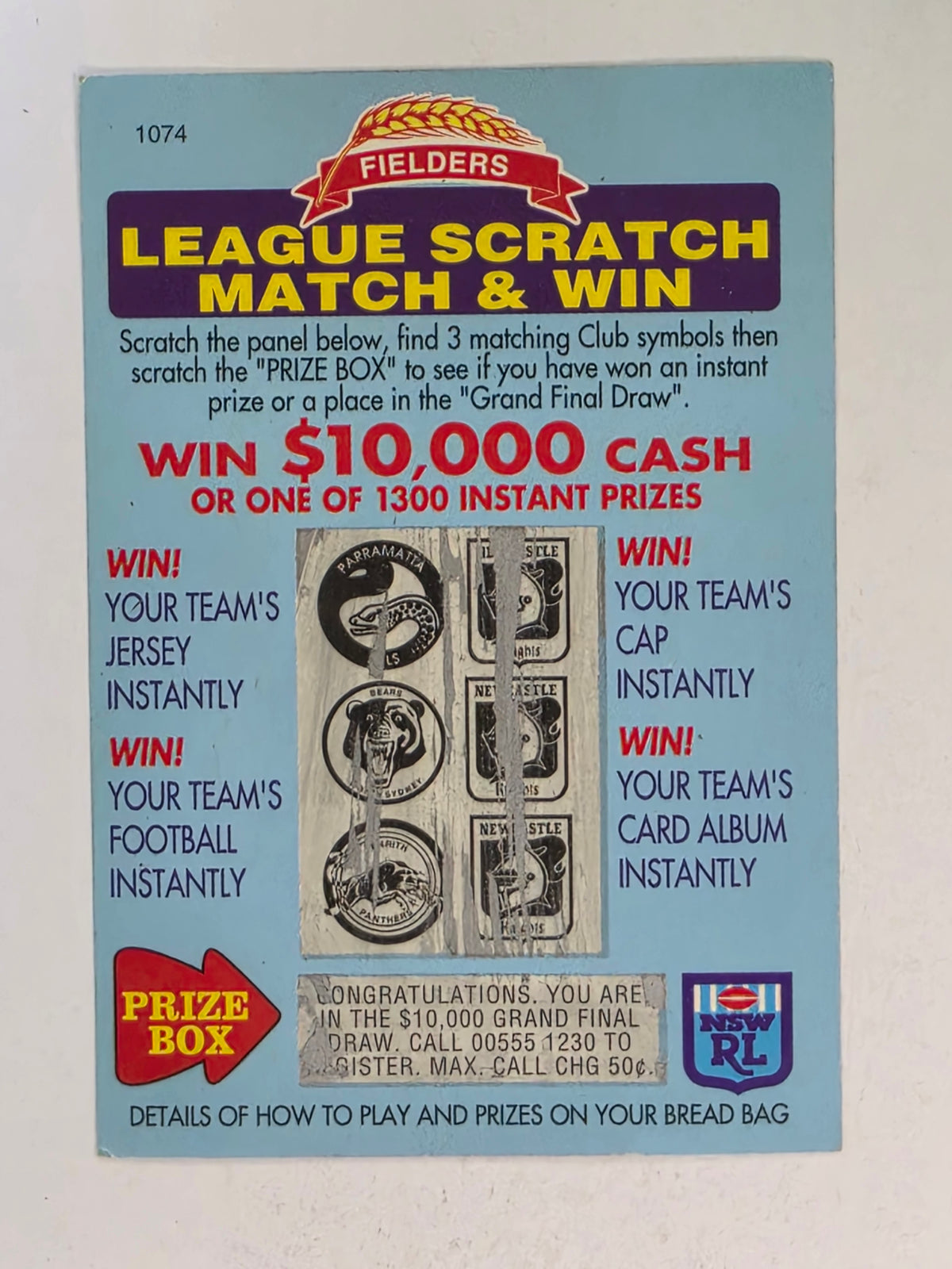 NRL 1993 Fielders | Robin Thorne | Gold Coast Seagulls (Scratched)