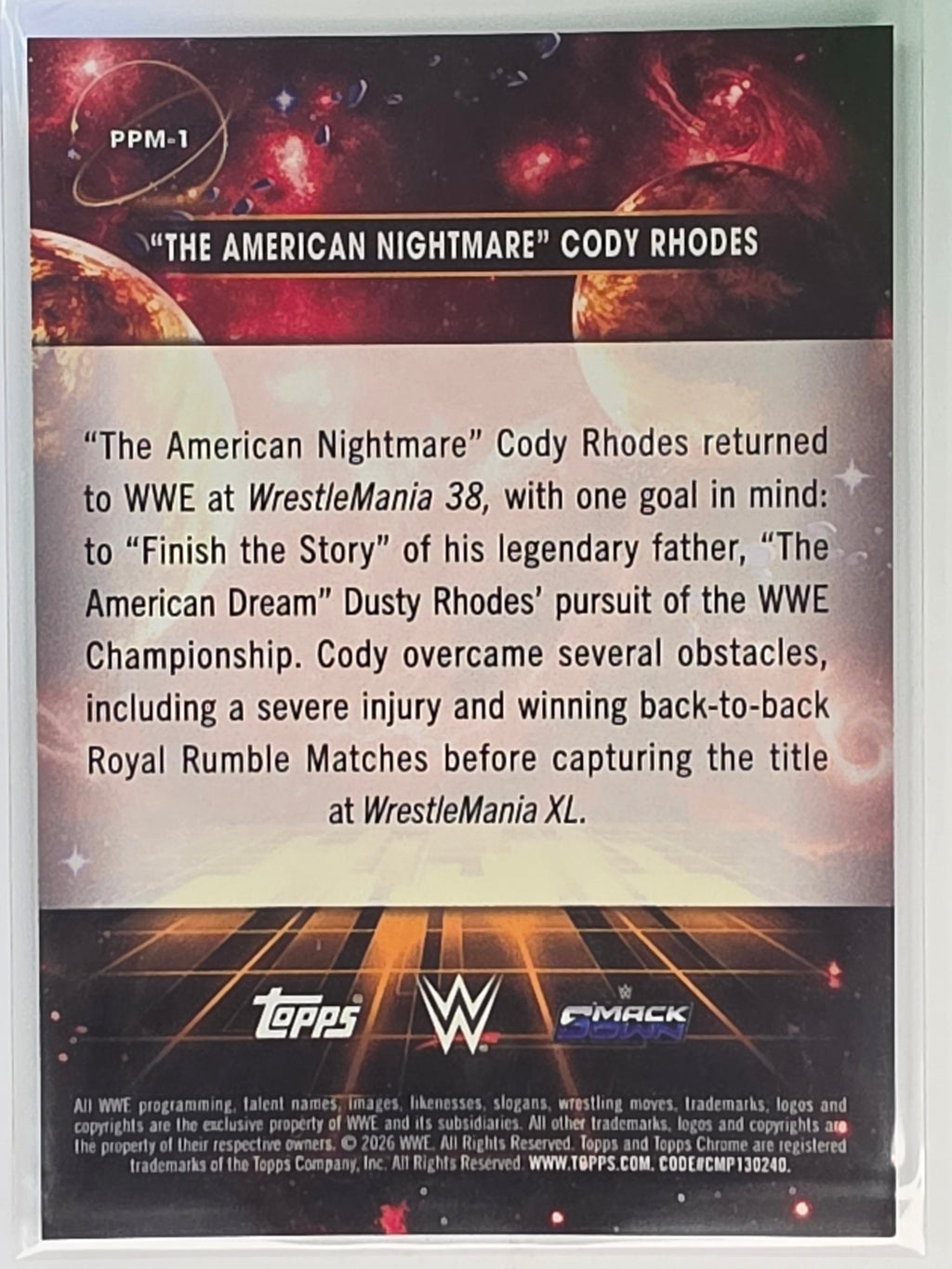 WWE 2026 Topps Chrome Cosmic | Planetary Parallel Mercury Refractor | PPM-1 | Cody Rhodes