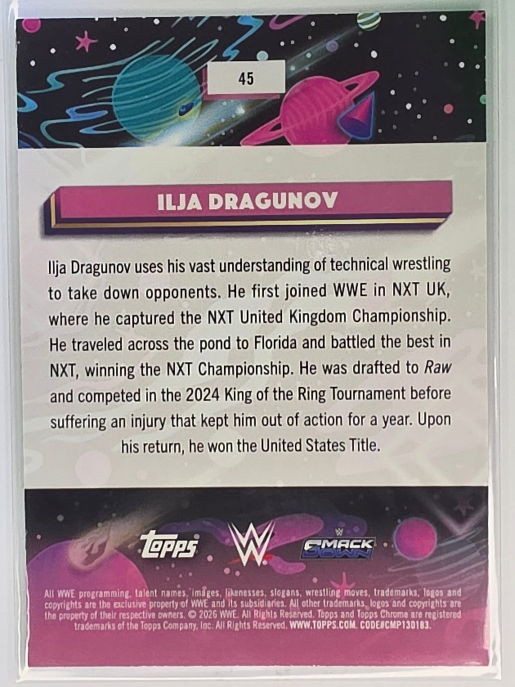 WWE 2026 Topps Chrome Cosmic | Magenta Cosmos Refractor | #45 | Ilja Dragunov | #072/299