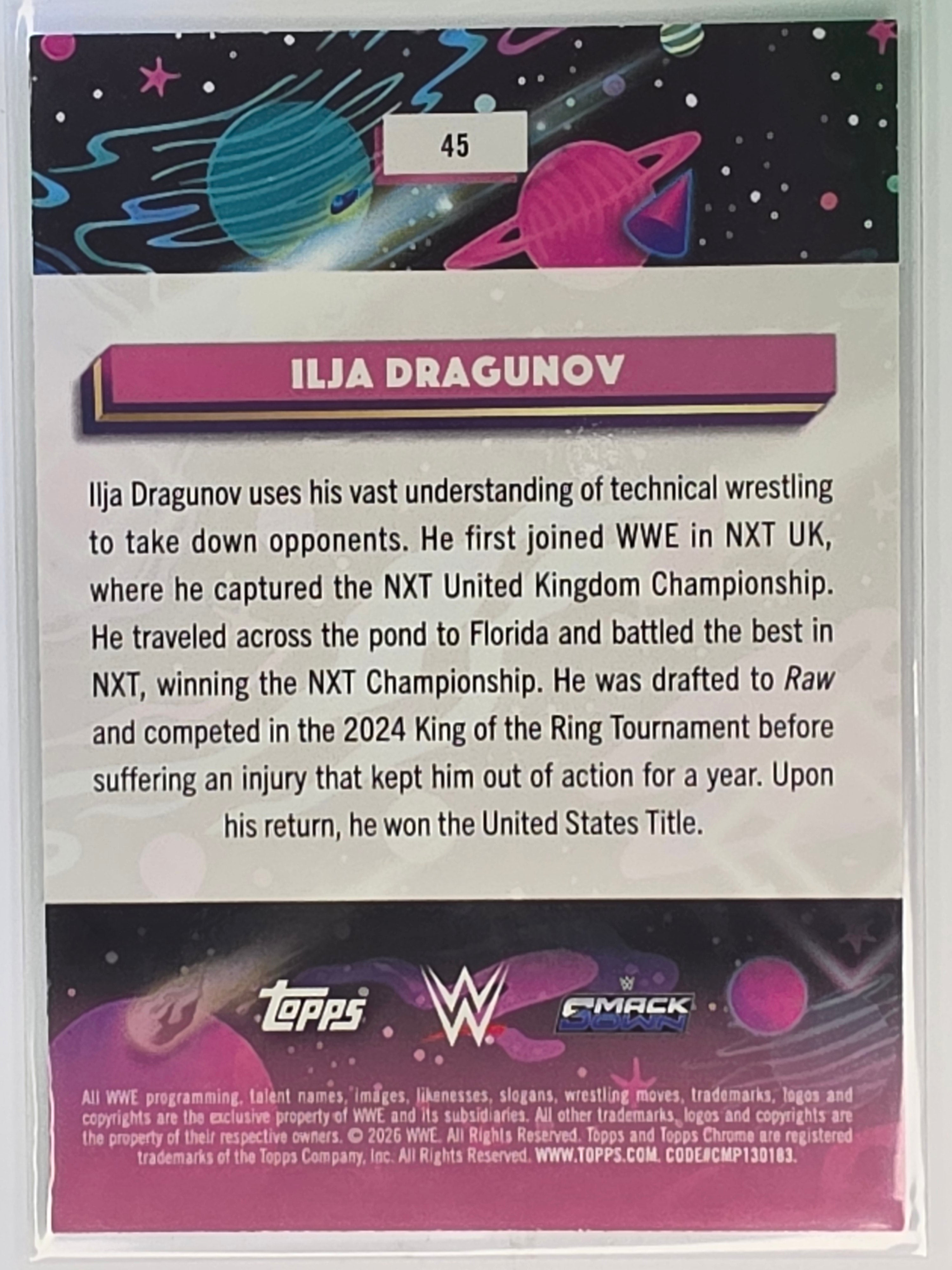 WWE 2026 Topps Chrome Cosmic | Magenta Cosmos Refractor | #45 | Ilja Dragunov | #072/299