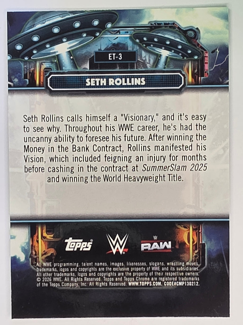 WWE 2026 Topps Chrome Cosmic | Extraterrestrial Talent | ET-3 | Seth Rollins