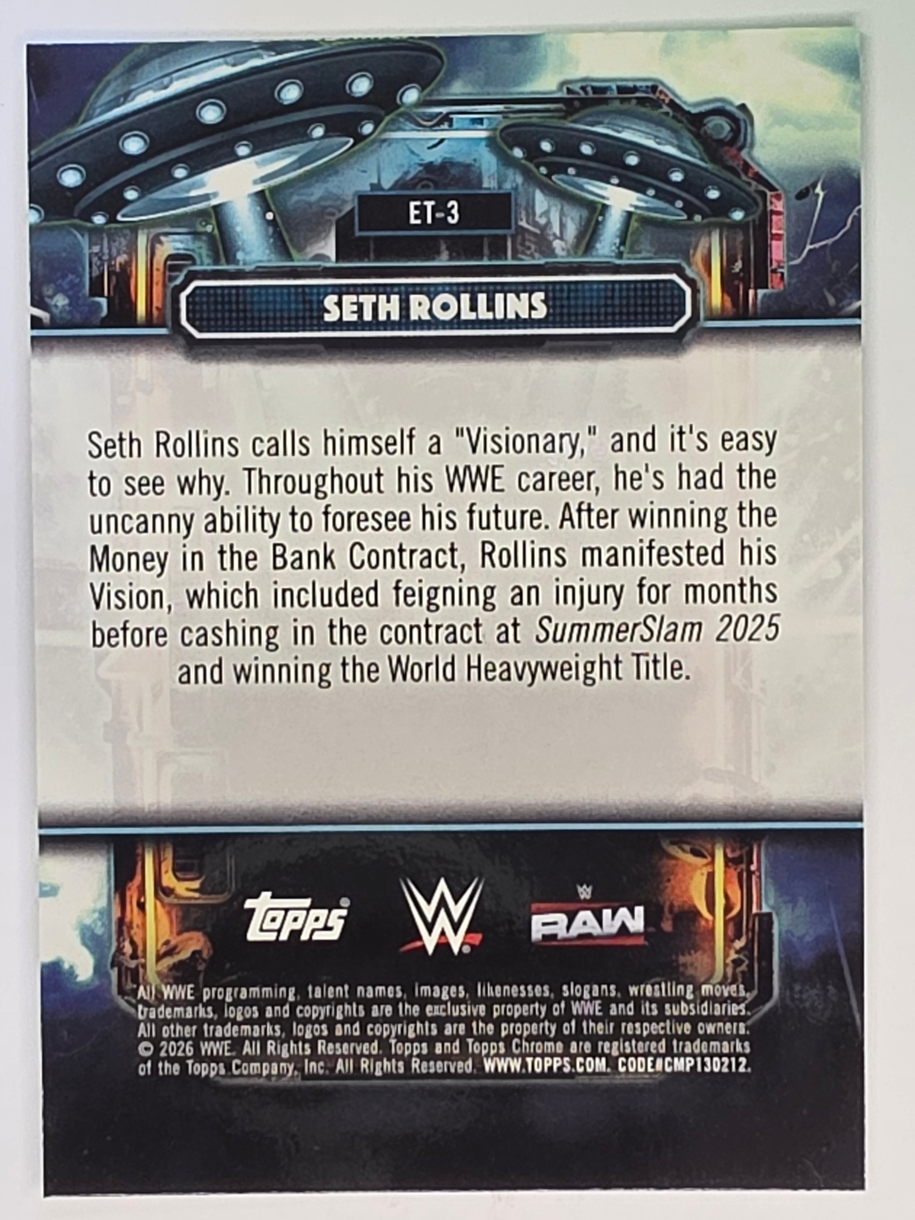 WWE 2026 Topps Chrome Cosmic | Extraterrestrial Talent | ET-3 | Seth Rollins