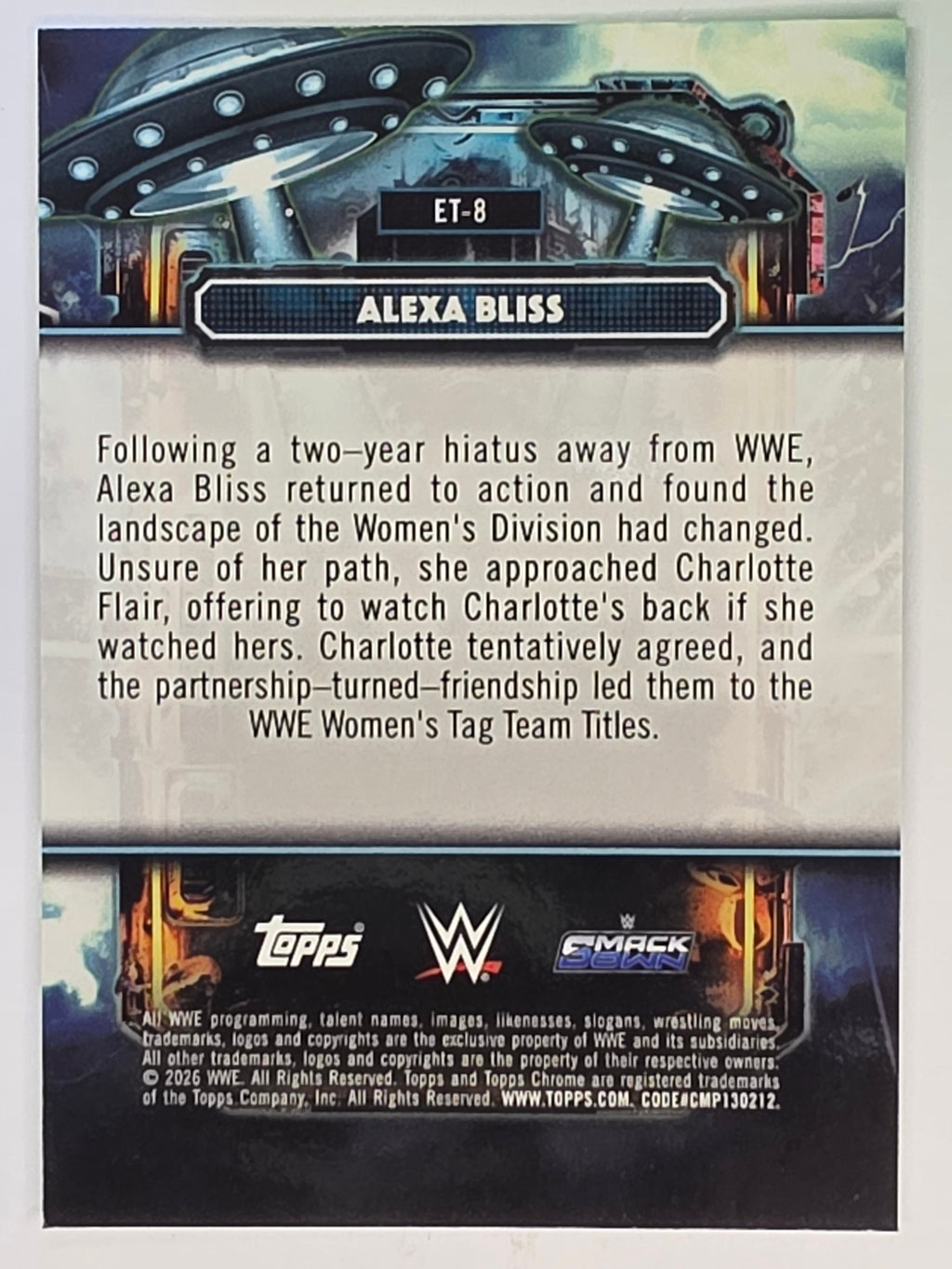 WWE 2026 Topps Chrome Cosmic | Extraterrestrial Talent | ET-8 | Alexa Bliss