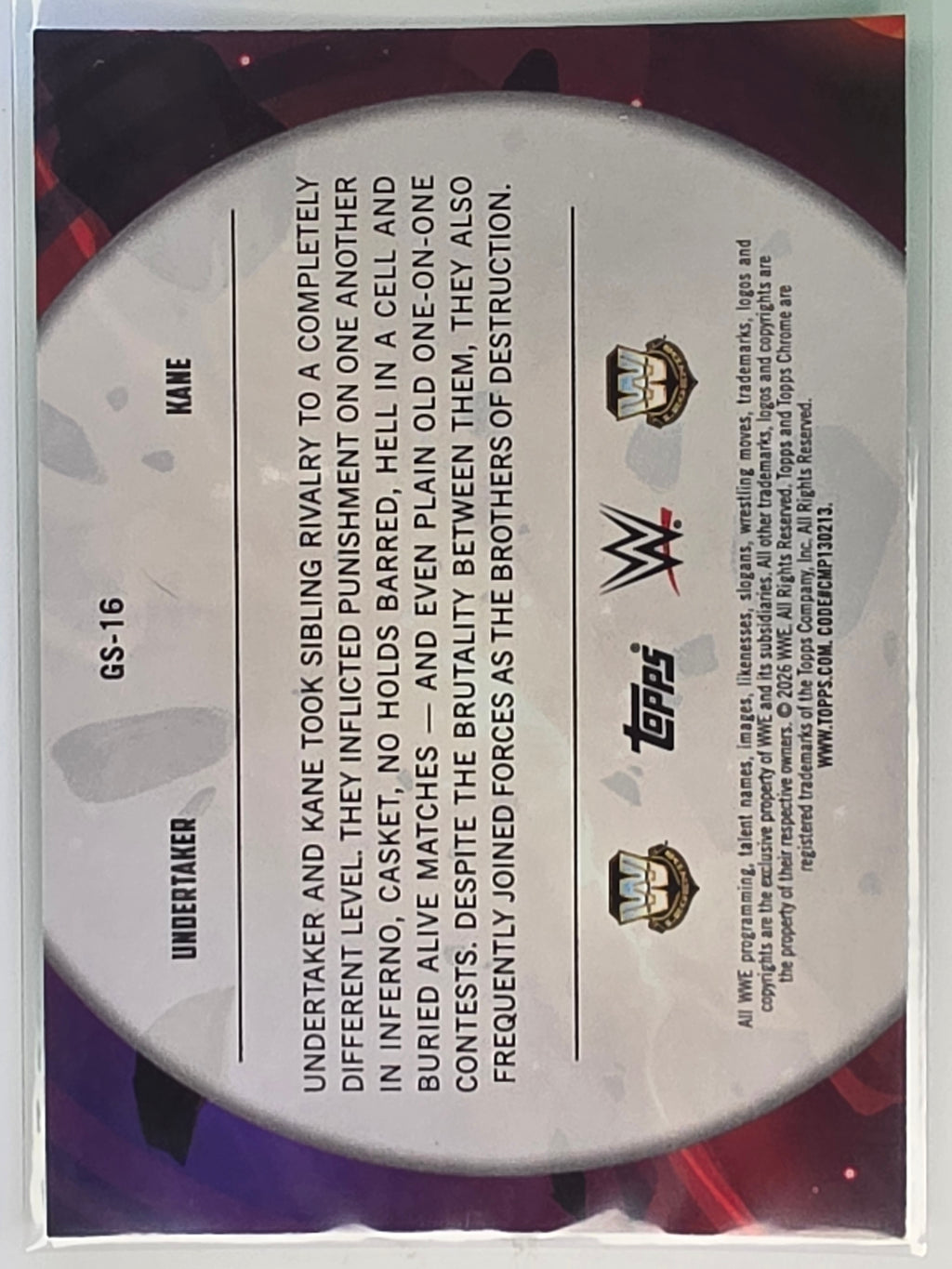 WWE 2026 Topps Chrome Cosmic | Galactic Showdown | GS-16 | Undertaker/Kane