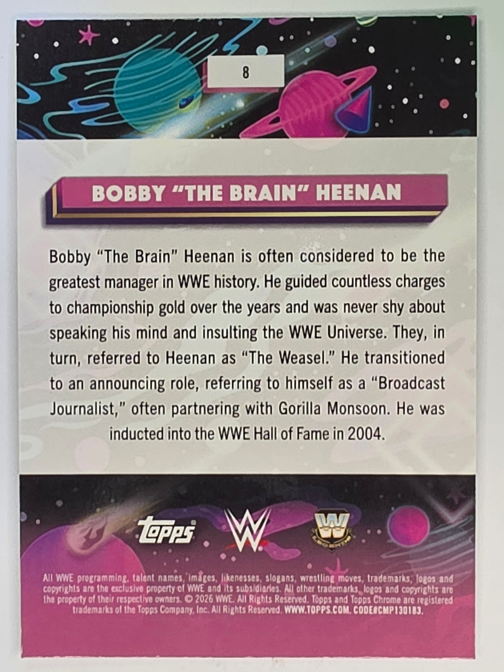 WWE 2026 Topps Chrome Cosmic | Base | #8 | Bobby the Brain Heenan