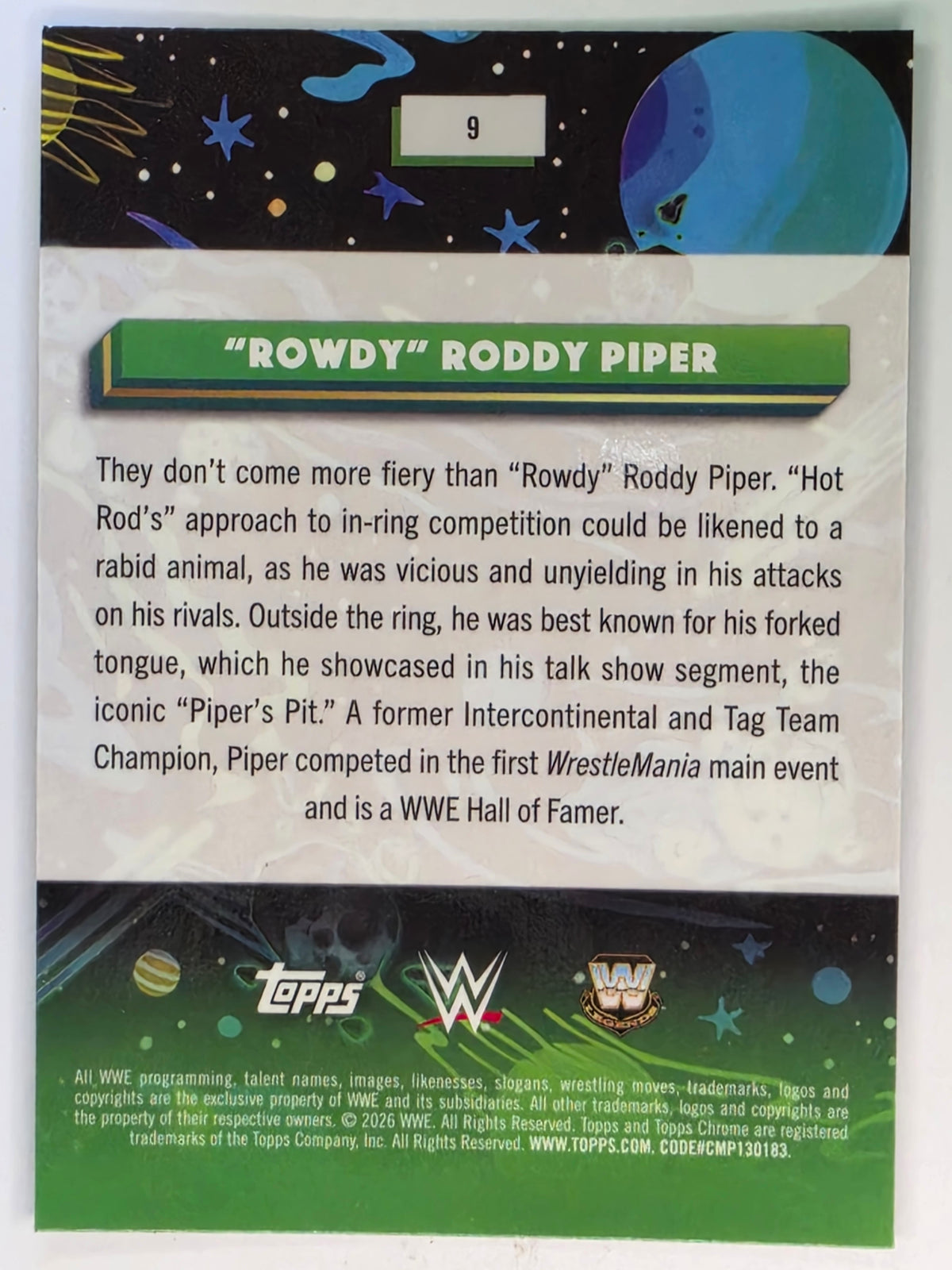 WWE 2026 Topps Chrome Cosmic | Base | #9 | Rowdy Roddy Piper