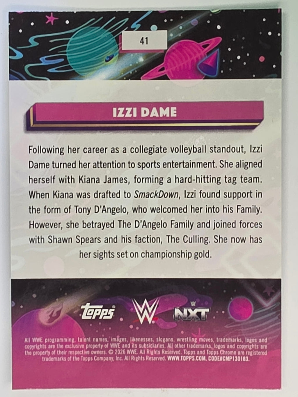 WWE 2026 Topps Chrome Cosmic | Base | #41 | Izzi Dame