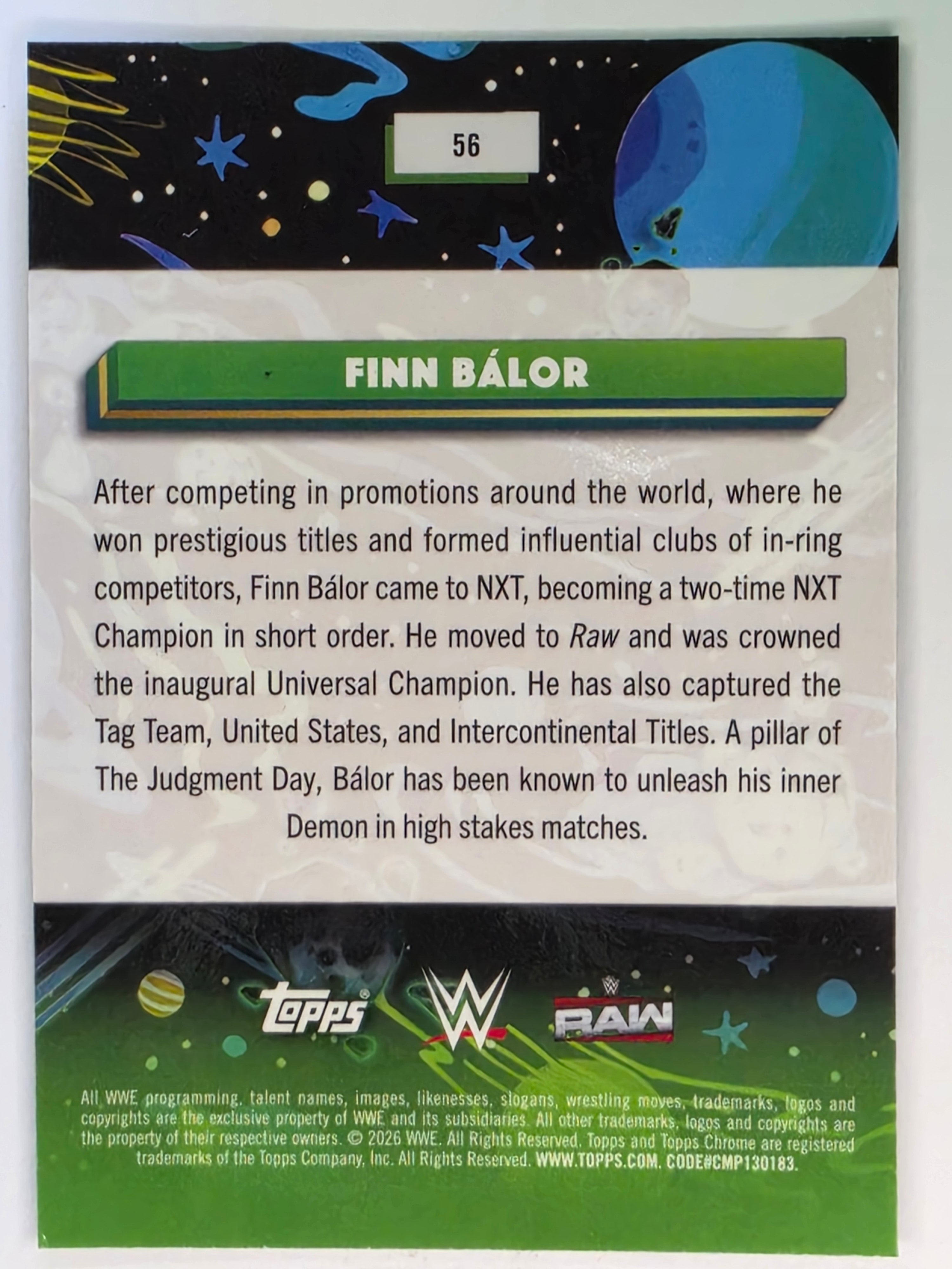WWE 2026 Topps Chrome Cosmic | Base | #56 | Finn Balor