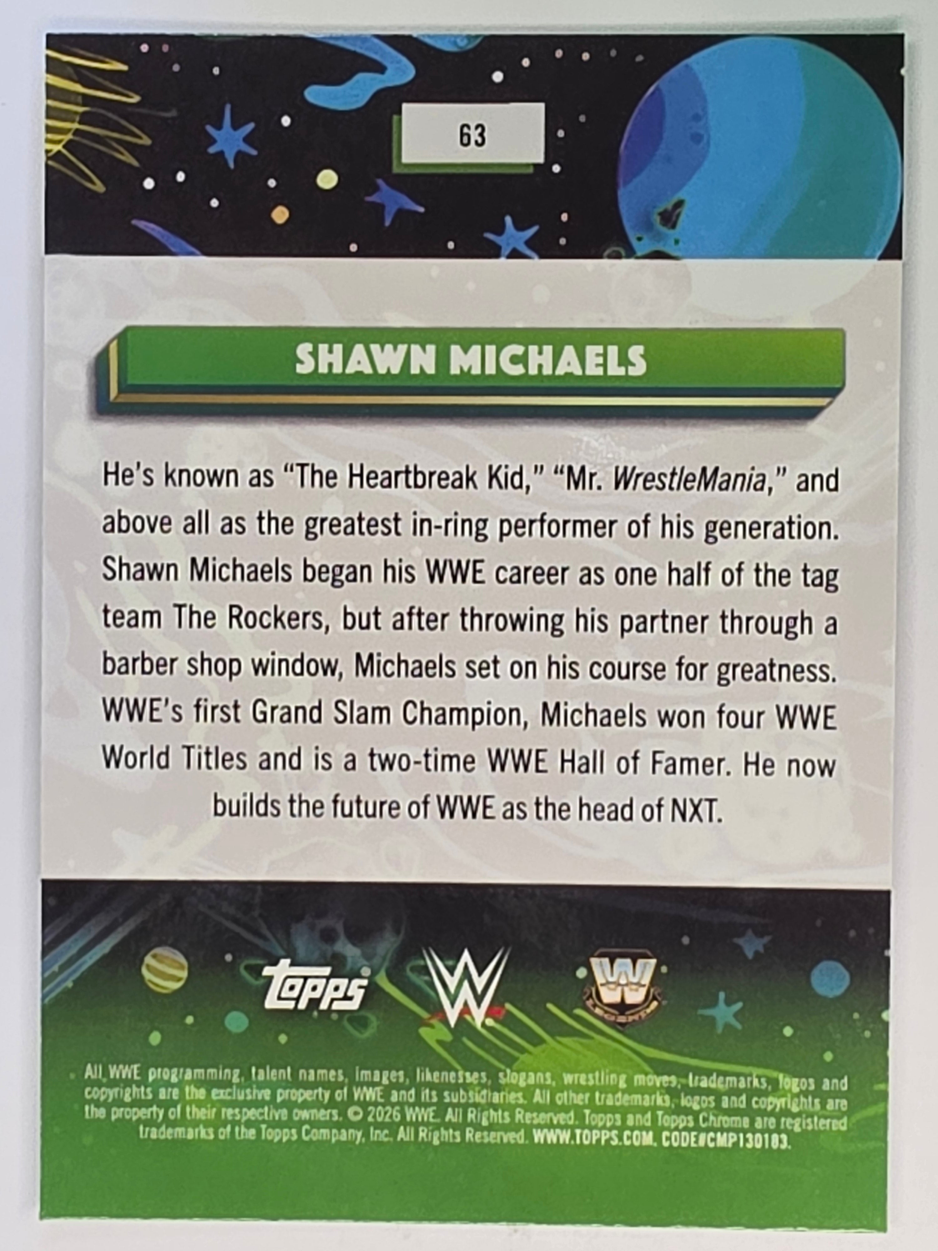 WWE 2026 Topps Chrome Cosmic | Base | #63 | Shawn HBK Michaels