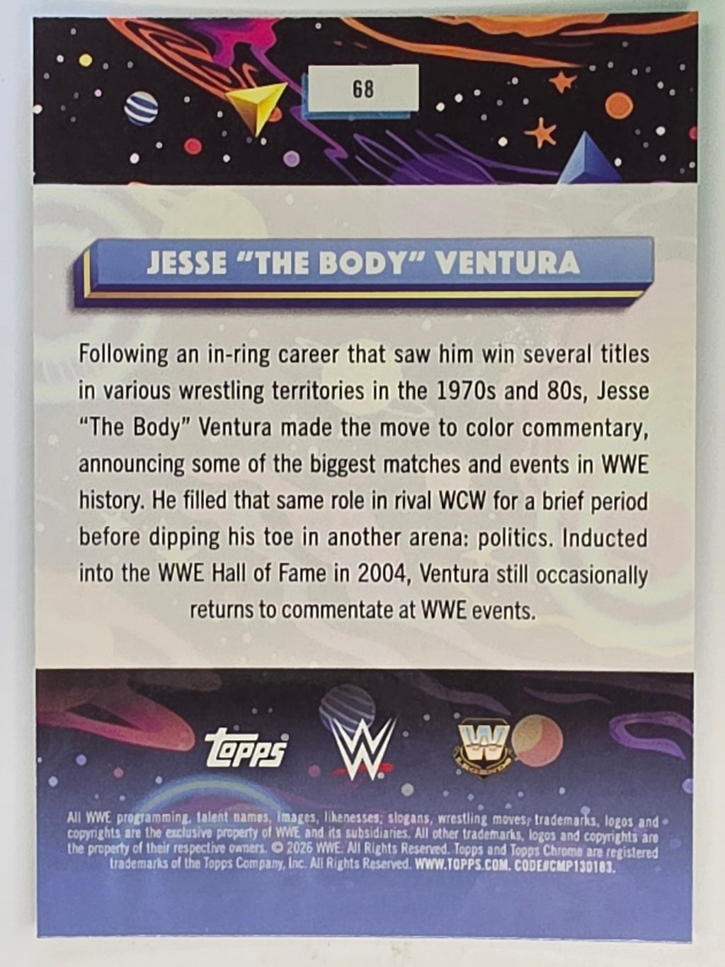 WWE 2026 Topps Chrome Cosmic | Base | #68 | Jesse The Body Ventura