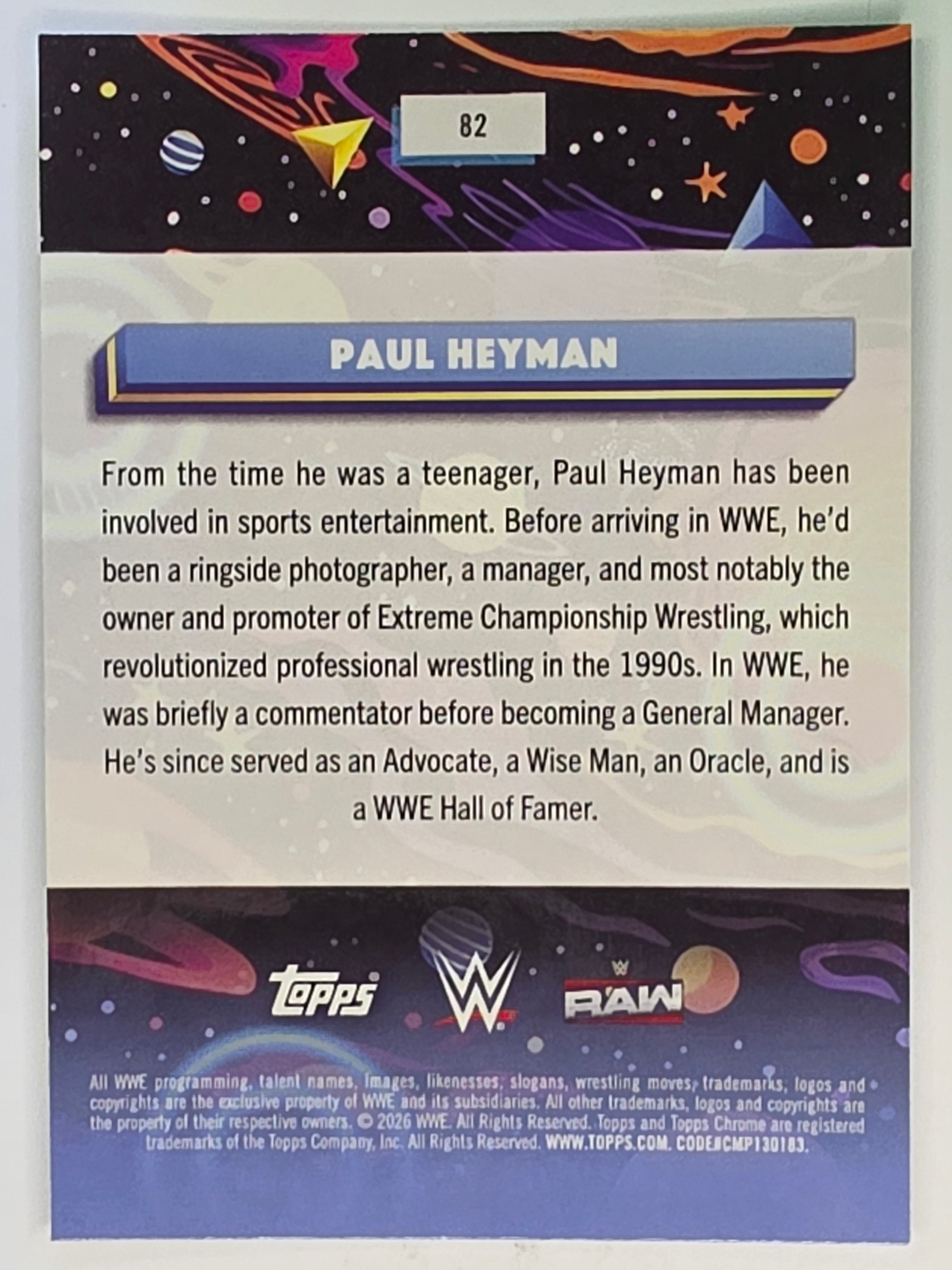WWE 2026 Topps Chrome Cosmic | Base | #82 | Paul Heyman