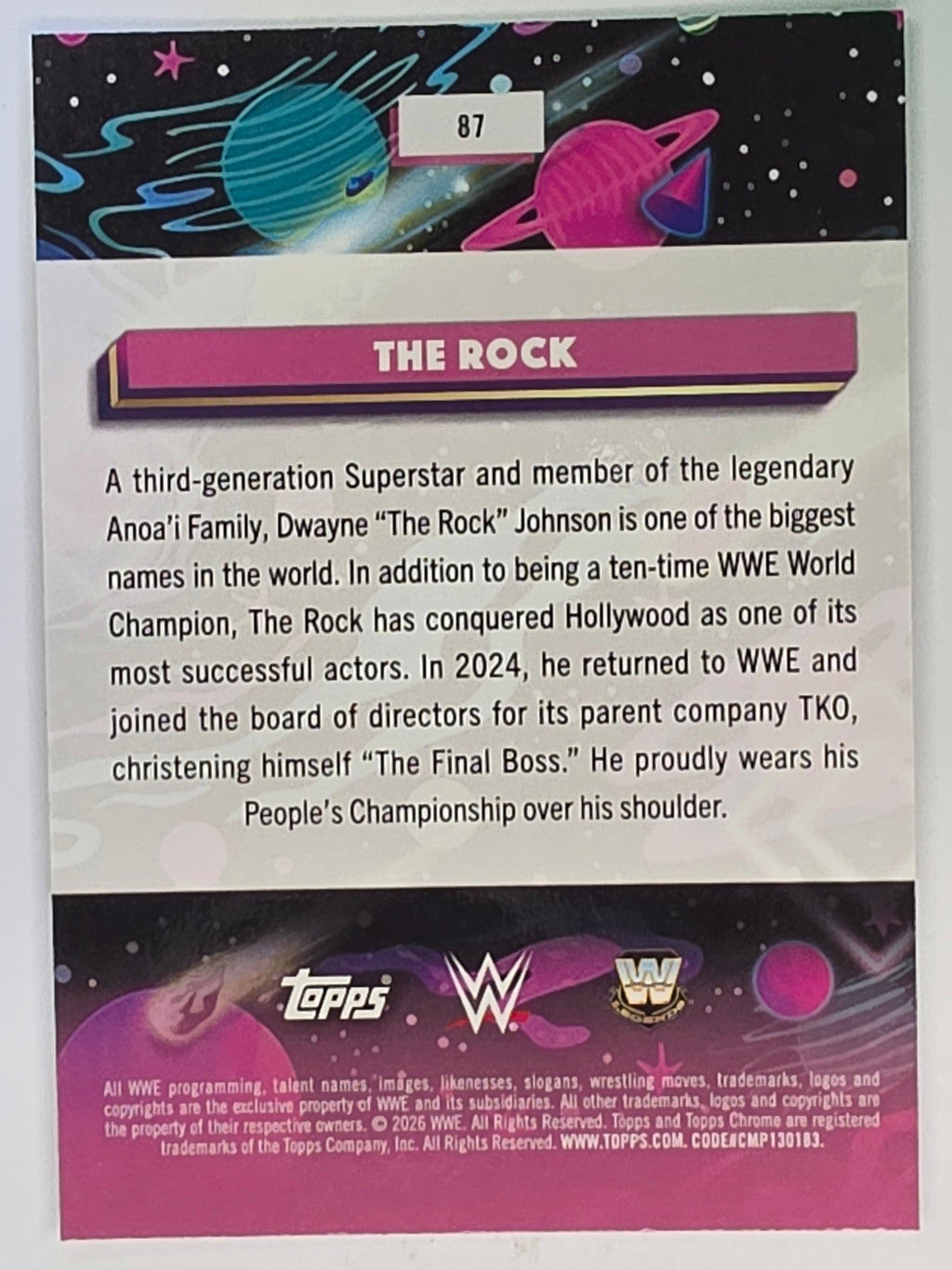 WWE 2026 Topps Chrome Cosmic | Base | #87 | The Rock