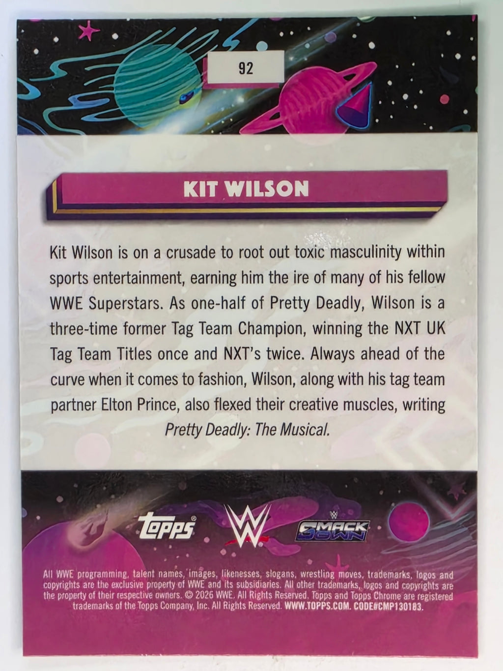 WWE 2026 Topps Chrome Cosmic | Base | #92 | Kit Wilson