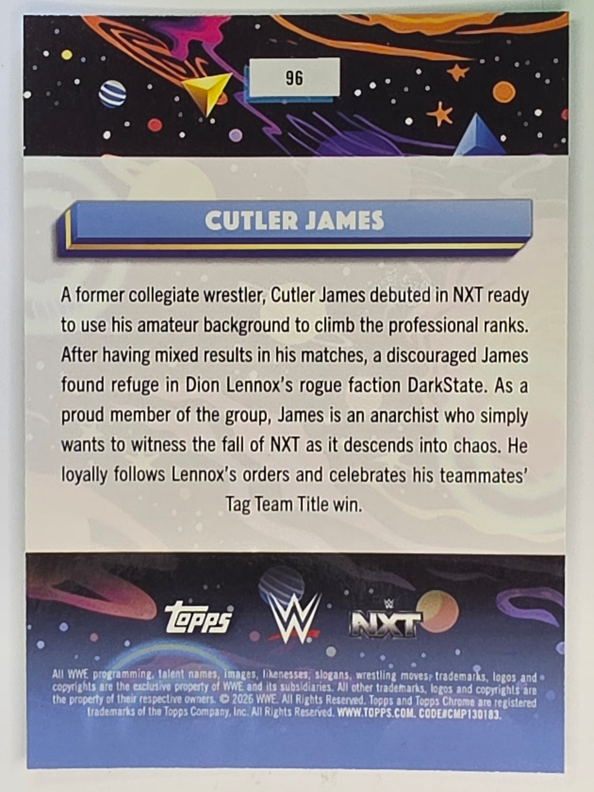 WWE 2026 Topps Chrome Cosmic | Base | #96 | Cutler James