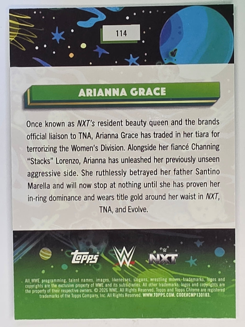 WWE 2026 Topps Chrome Cosmic | Base | #114 | Arianna Grace