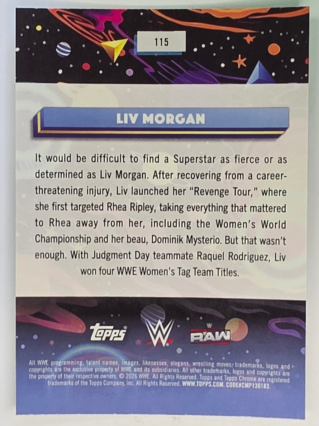 WWE 2026 Topps Chrome Cosmic | Base | #115 | Liv Morgan