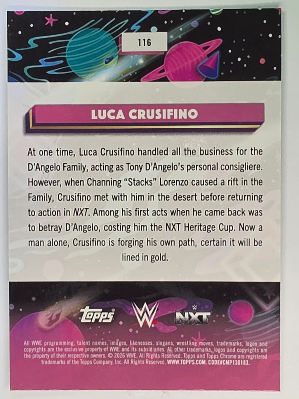 WWE 2026 Topps Chrome Cosmic | Base | #116 | Luca Crusifino