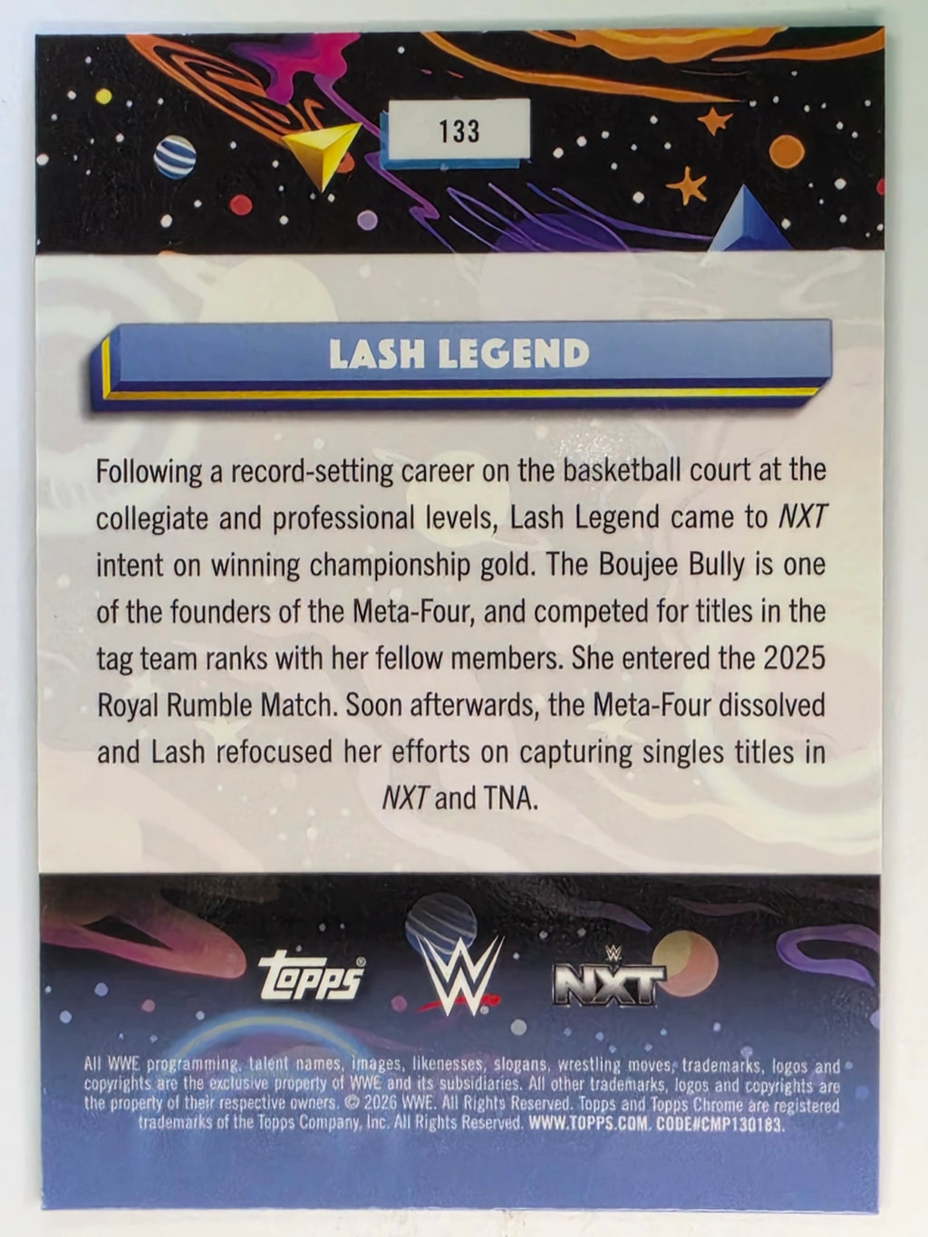 WWE 2026 Topps Chrome Cosmic | Base | #133 | Lash Legend