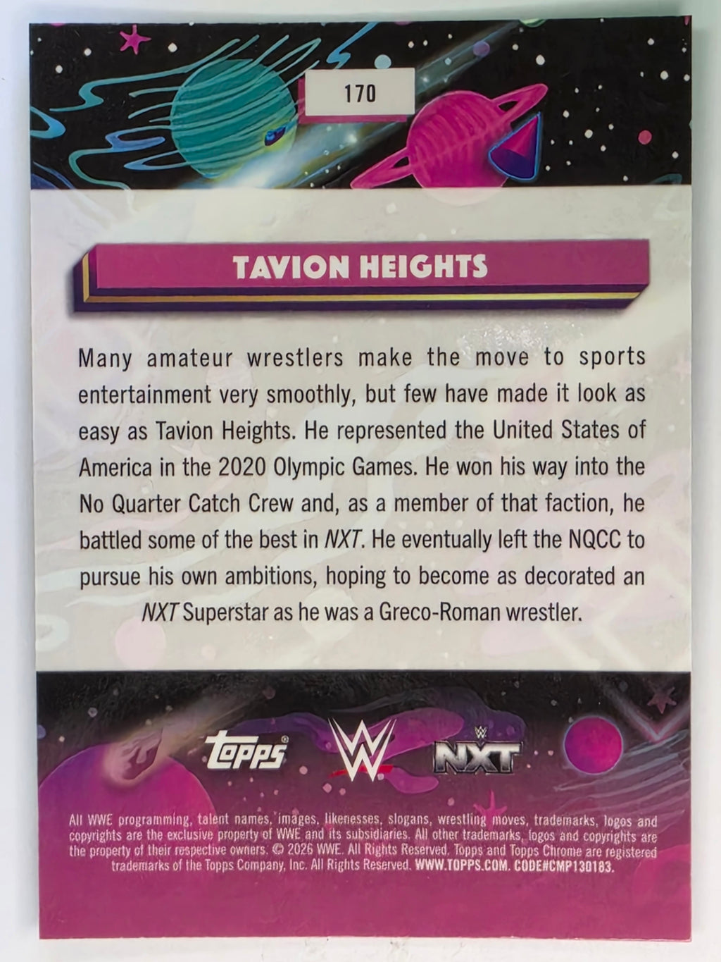 WWE 2026 Topps Chrome Cosmic | Base | #170 | Tavion Heights