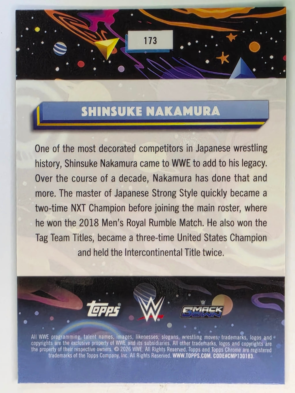 WWE 2026 Topps Chrome Cosmic | Base | #173 | Shinsuke Nakamura