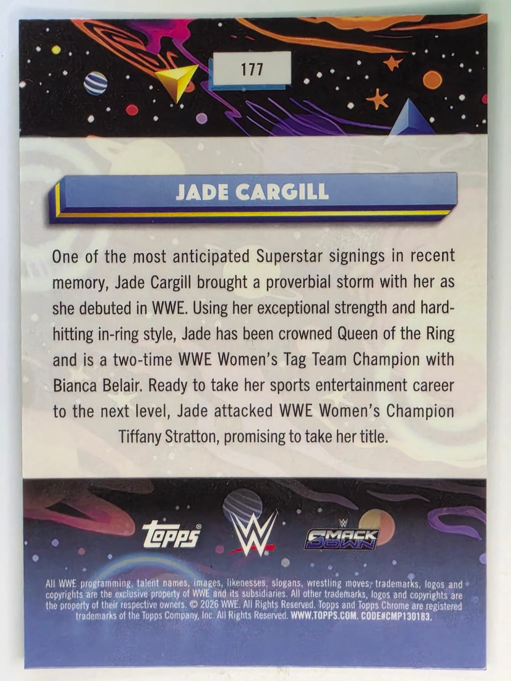 WWE 2026 Topps Chrome Cosmic | Base | #177 | Jade Cargill