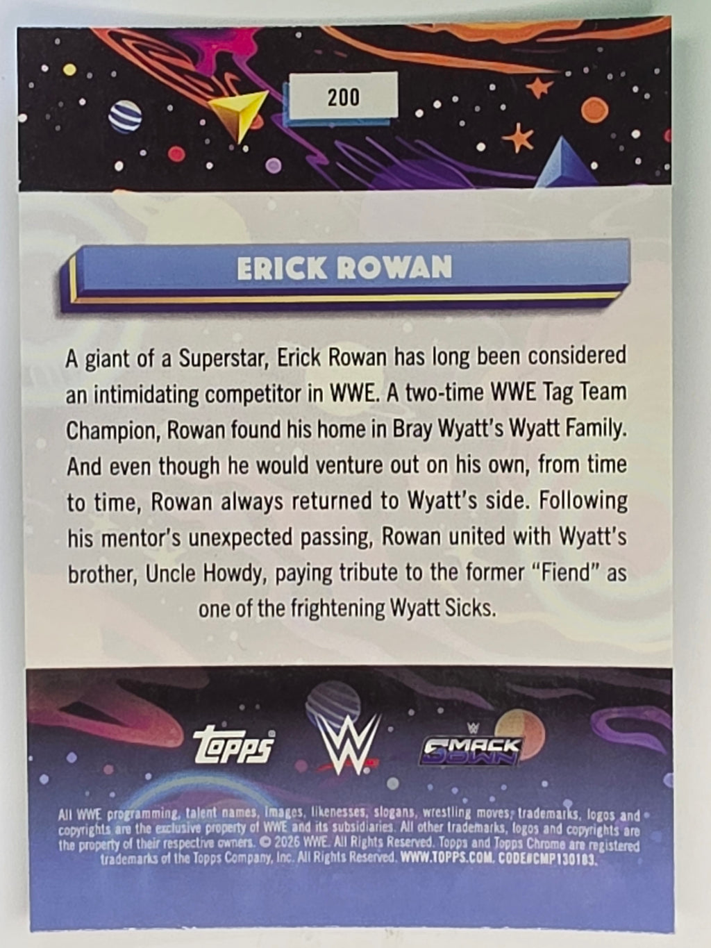 WWE 2026 Topps Chrome Cosmic | Base | #200 | Erick Rowan