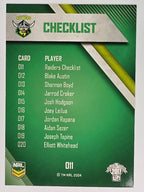 NRL 2017 Traders | Base Card #011 | Raiders Checklist | Canberra Raiders