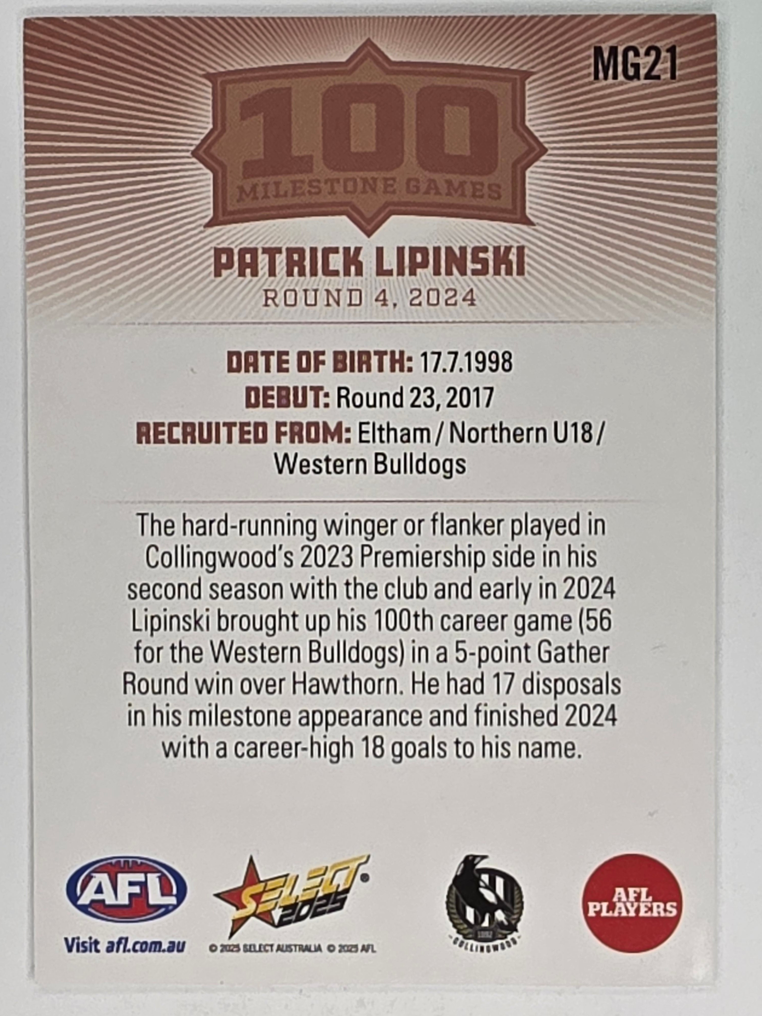 AFL Footy Stars 2025 | Milestone Games | #MG21 | P. Lipinski