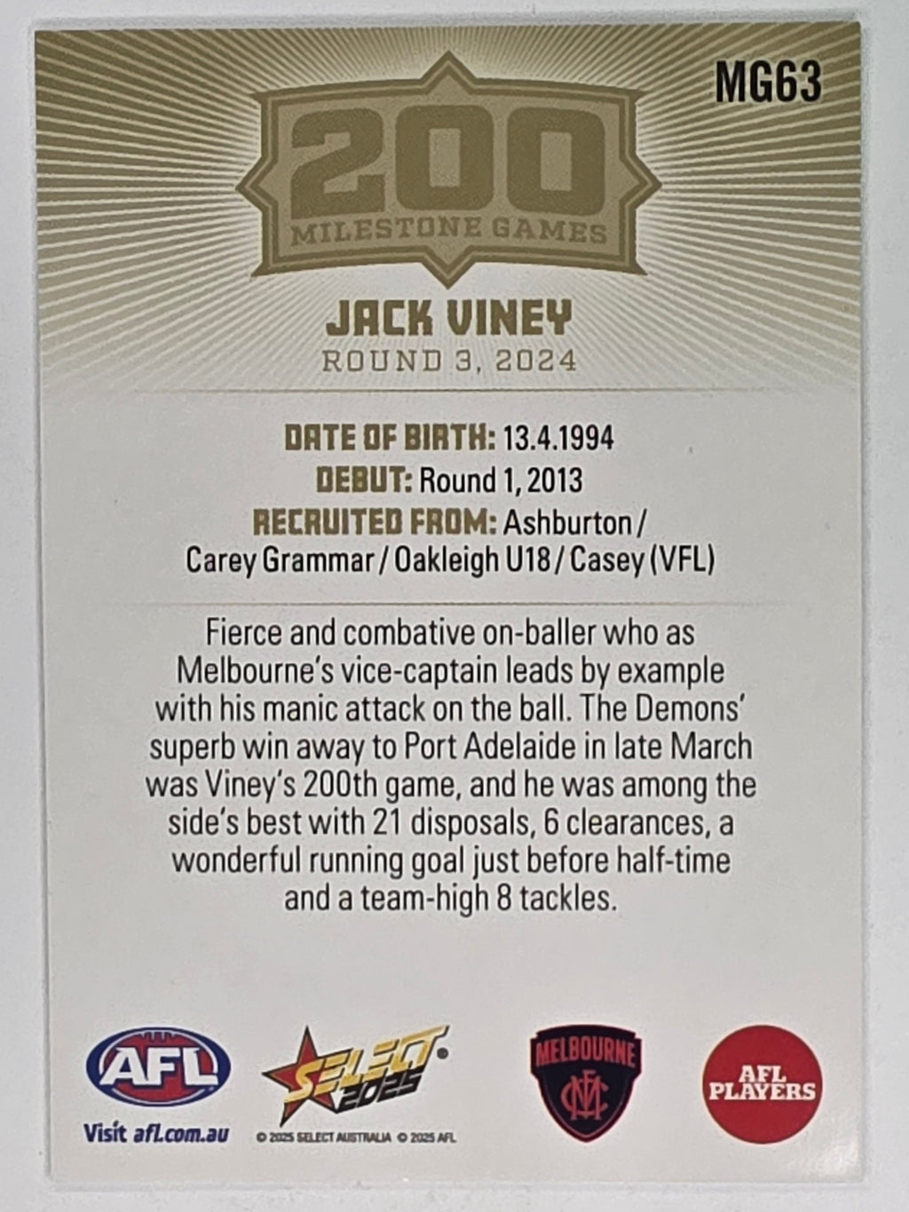 AFL Footy Stars 2025 | Milestone Games | #MG63 | J. Viney