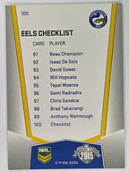 NRL 2015 Elite | Base Card #100 | Parramatta Eels Checklist