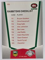 NRL 2015 Elite | Base Card #120 | South Sydney Rabbitohs Checklist