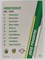 NRL 2015 Traders | Base Card #030 | Canberra Raiders Checklist