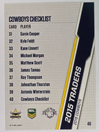 NRL 2015 Traders | Base Card #040 | North Queensland Cowboys Checklist