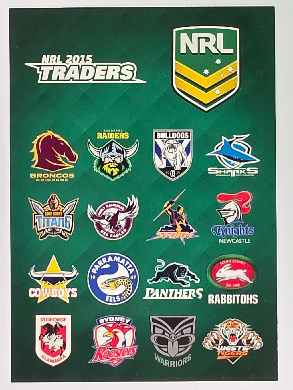 NRL 2015 Traders | Base Card #161 | Header Card 1