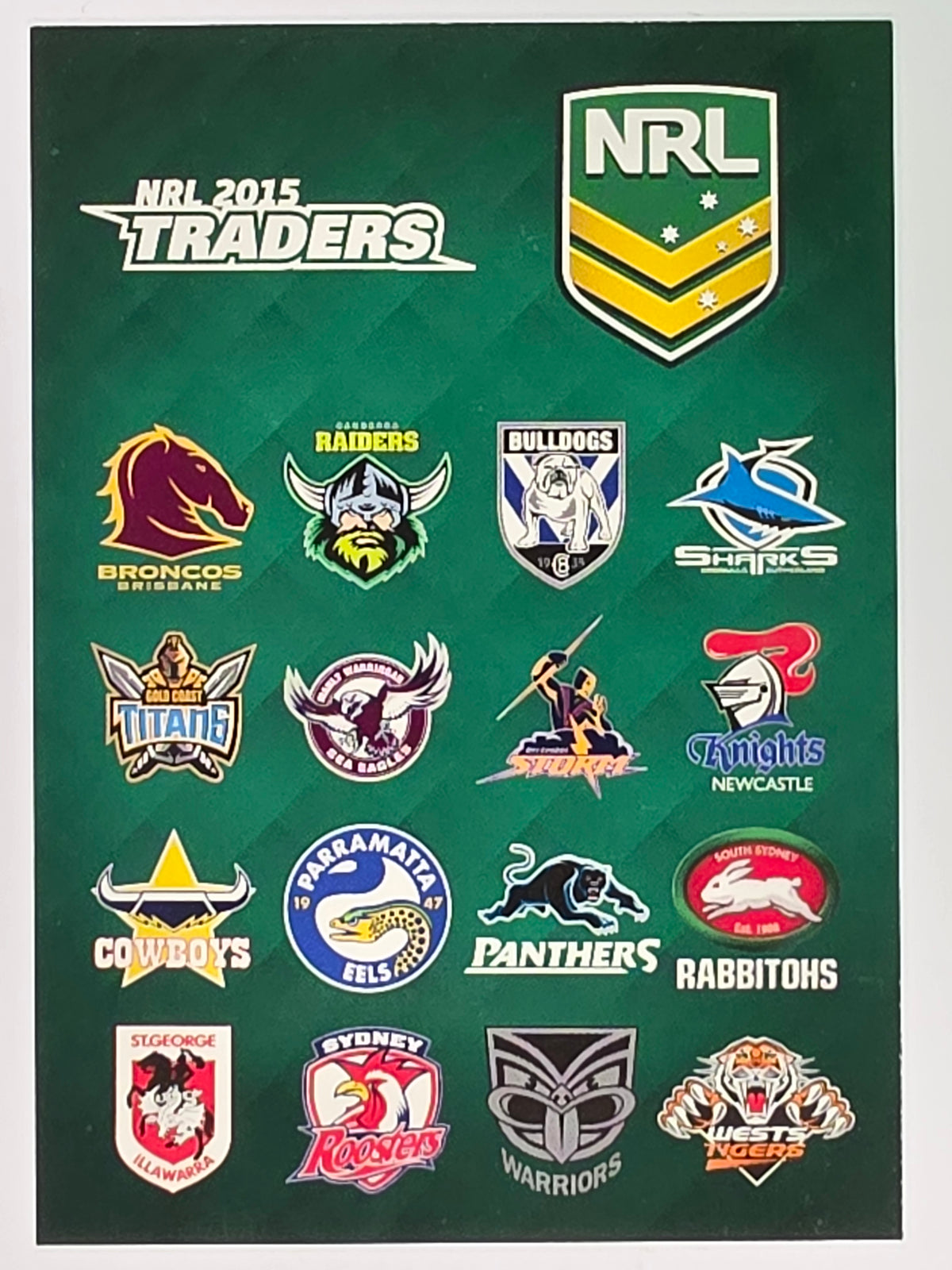 NRL 2015 Traders | Base Card #161 | Header Card 1