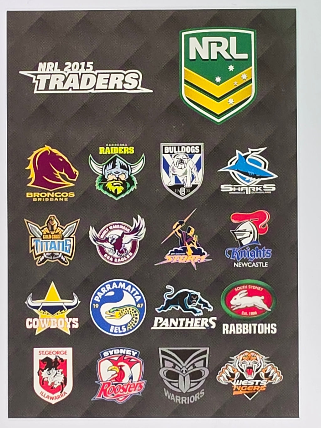 NRL 2015 Traders | Base Card #162 | Header Card 2