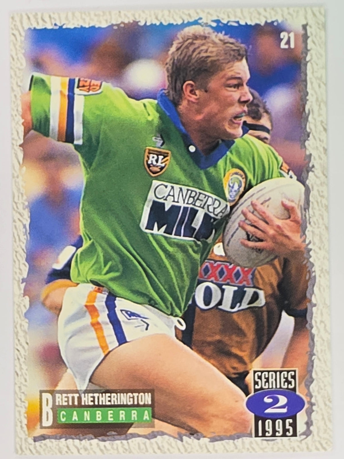 NRL 1995 Dynamic Series 2 | Base Card #021 | Brett Hetherington | Canberra Raiders