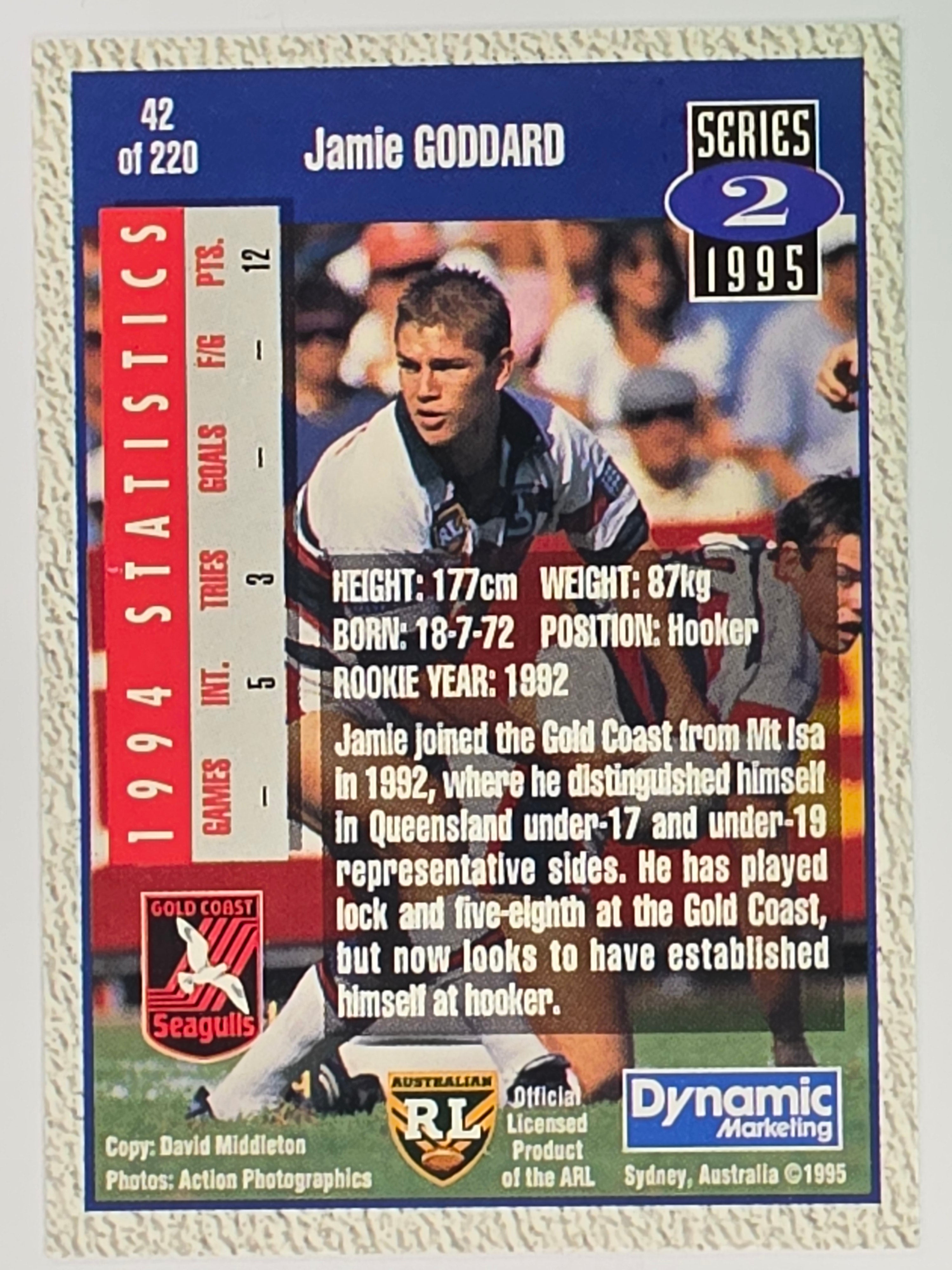 NRL 1995 Dynamic Series 2 | Base Card #042 | Jamie Goddard | Gold Coast Seagulls