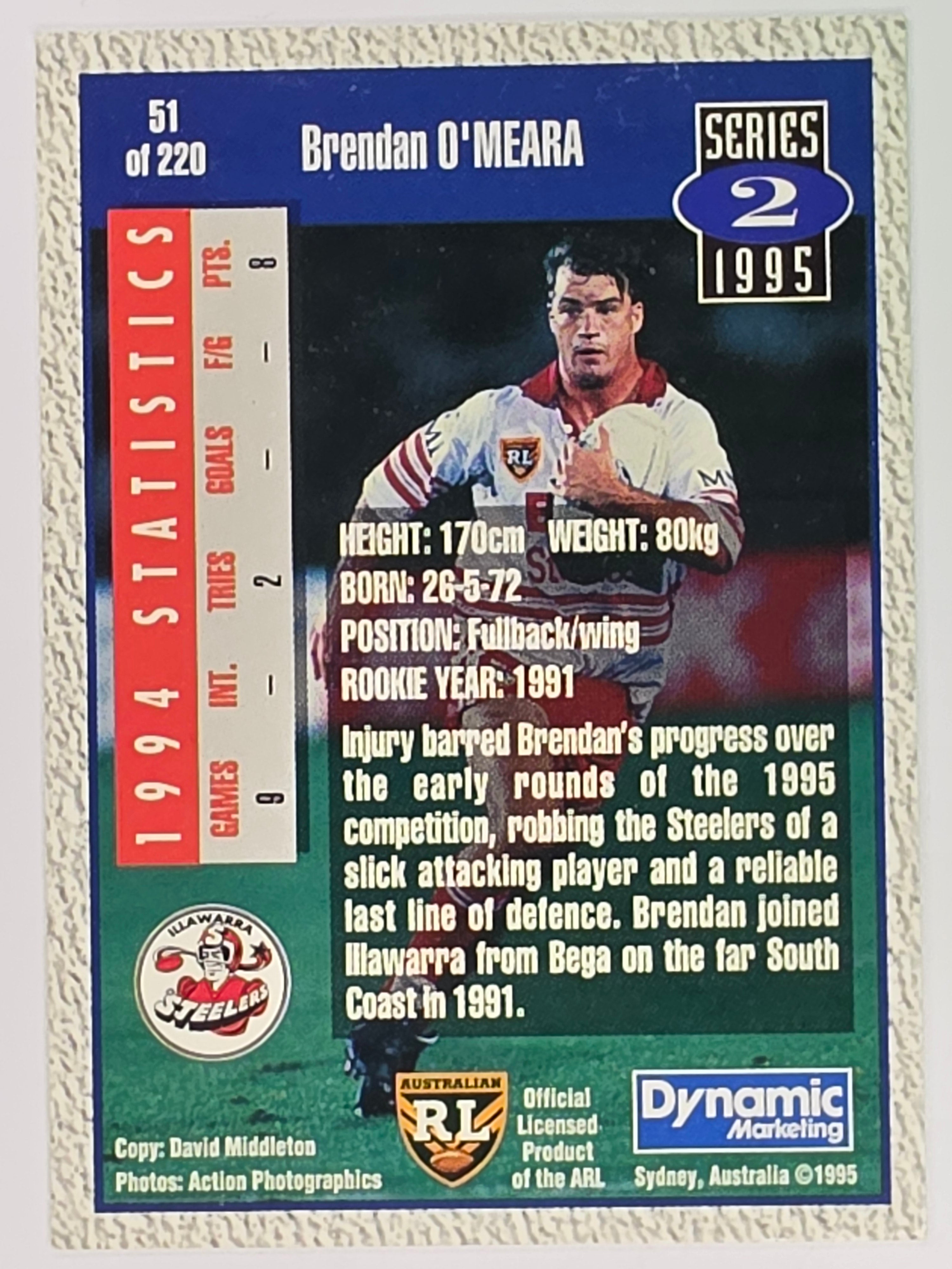 NRL 1995 Dynamic Series 2 | Base Card #051 | Brendan O'Meara | Illawarra Steelers
