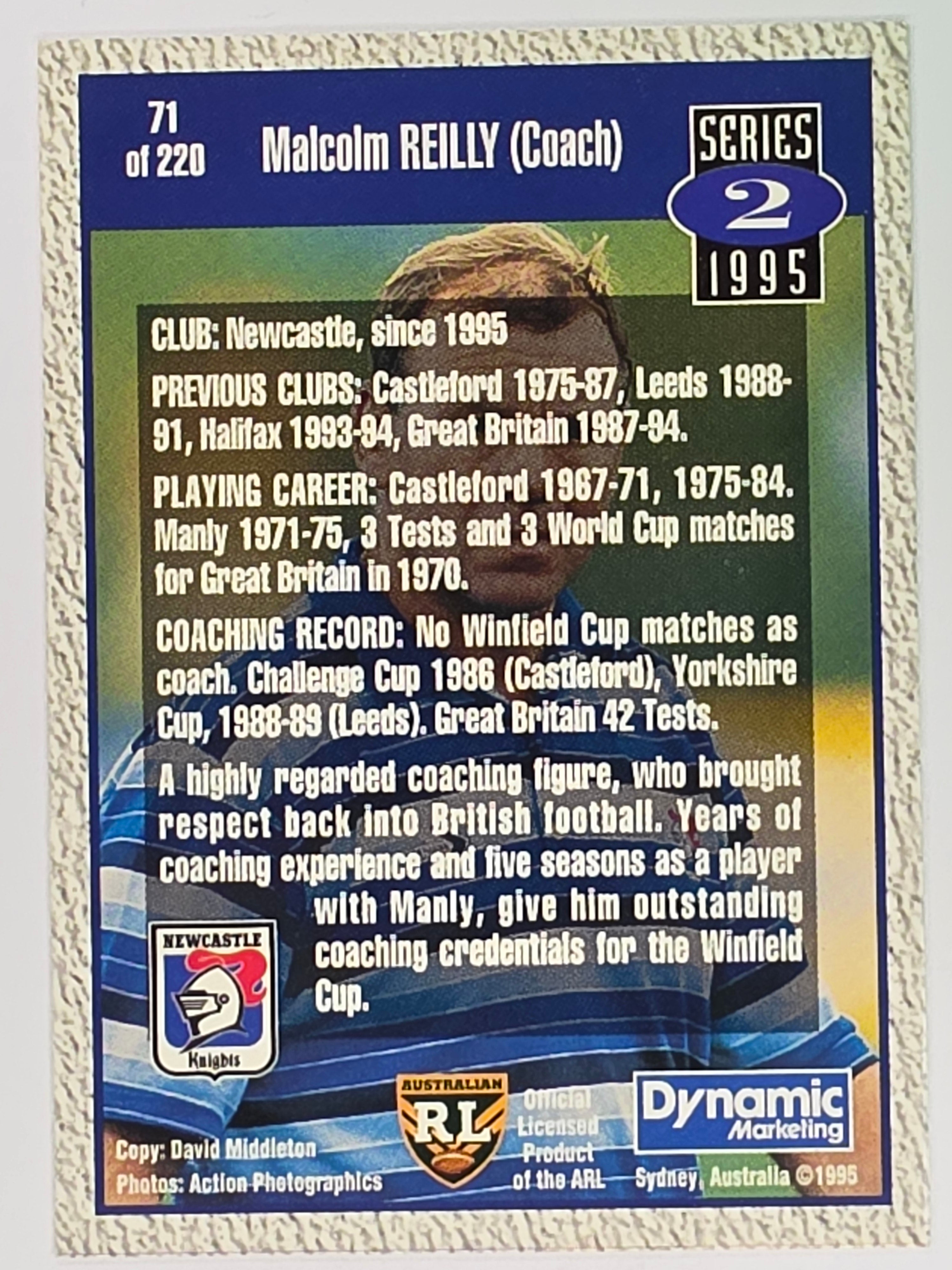 NRL 1995 Dynamic Series 2 | Base Card #071 | Malcolm Reilly | Newcastle Knights
